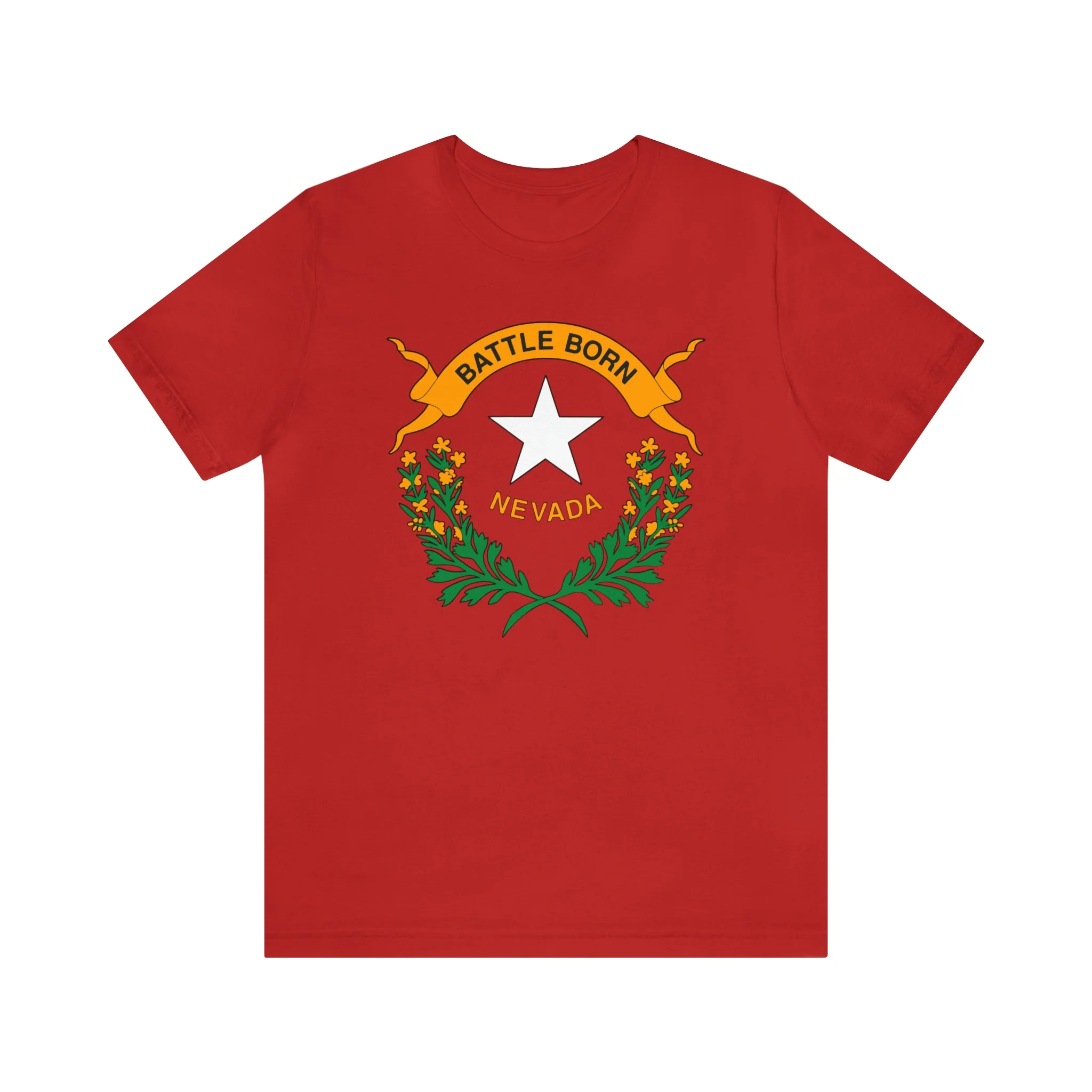 Nevada State Flag T Shirt: Bella + Canvas 3001 - Image 87