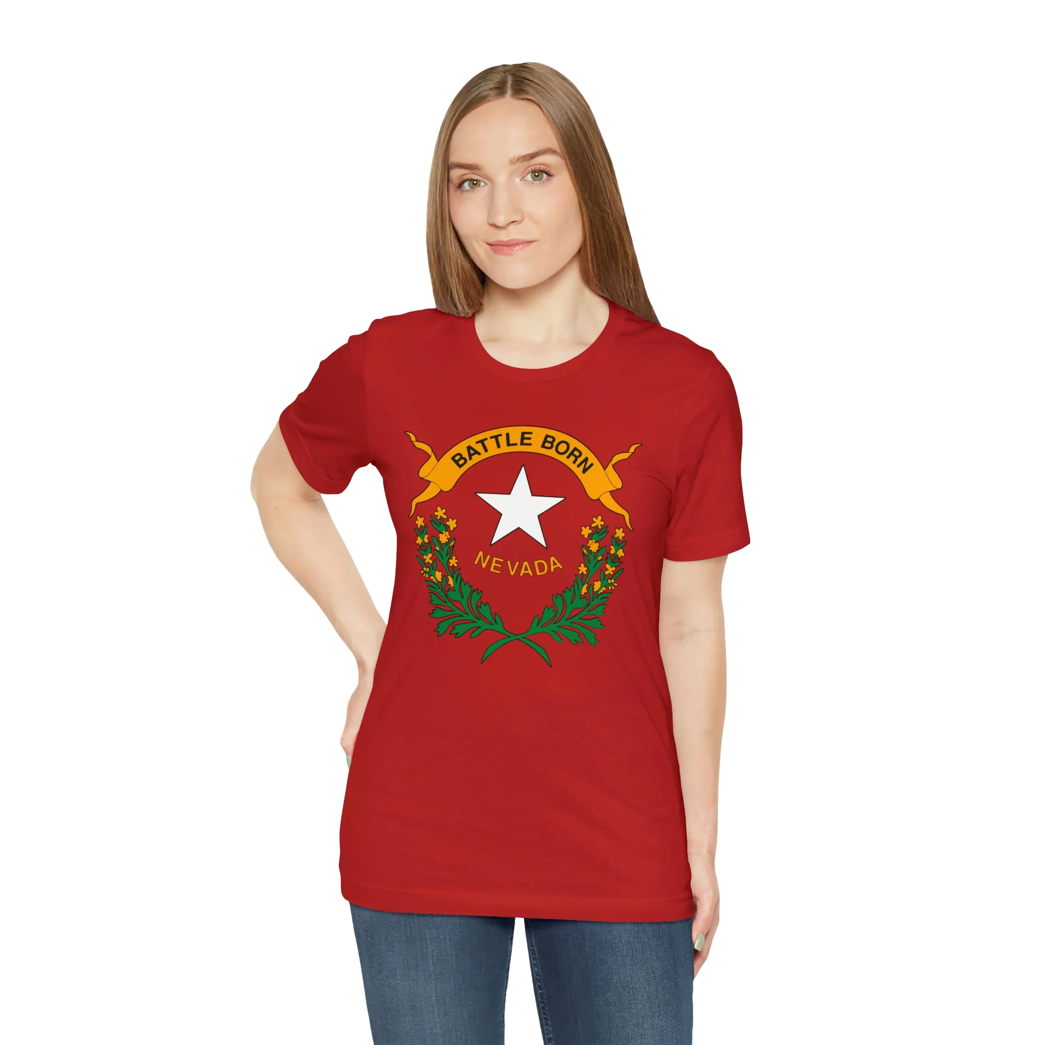 Nevada State Flag T Shirt: Bella + Canvas 3001 - Image 88
