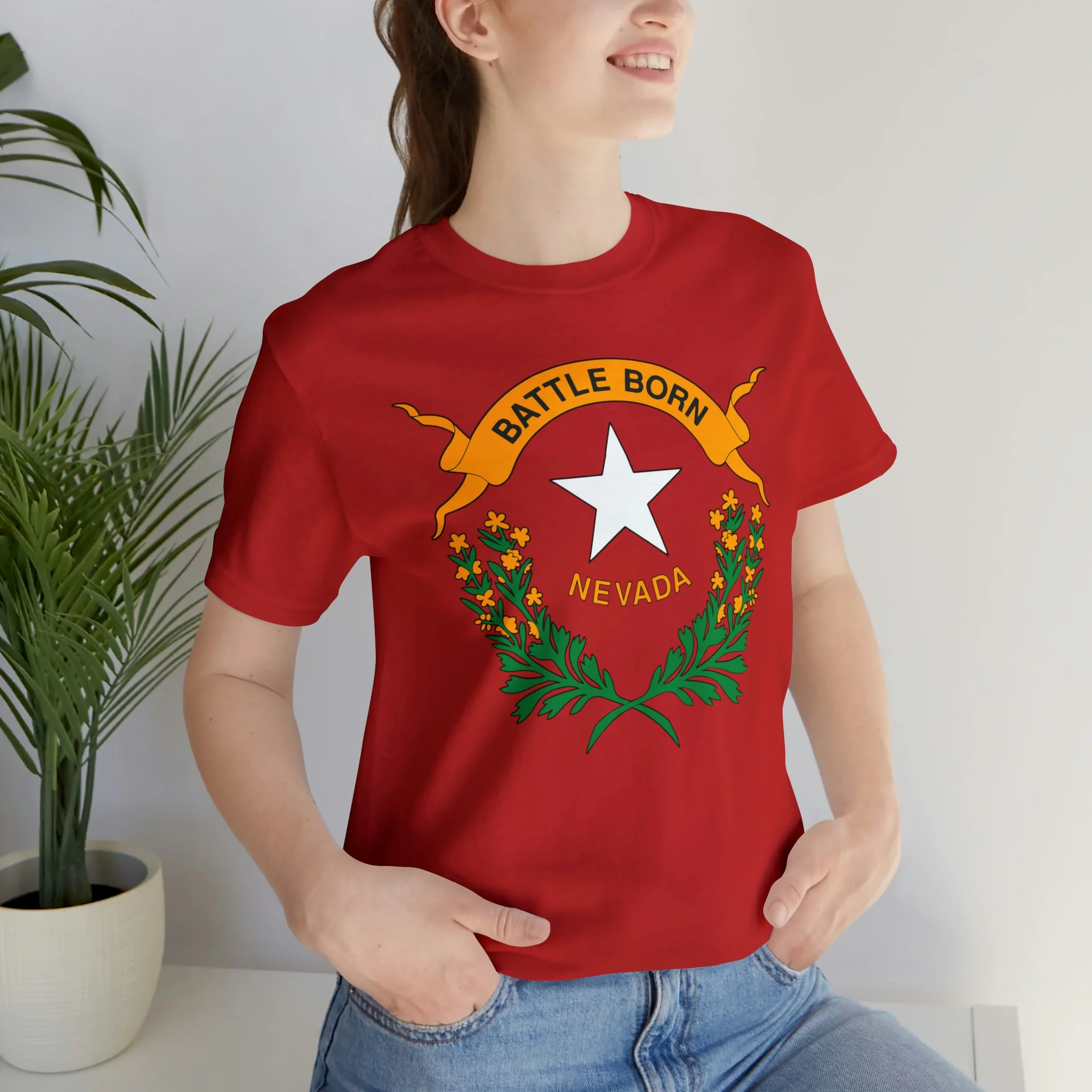 Nevada State Flag T Shirt: Bella + Canvas 3001 - Image 90
