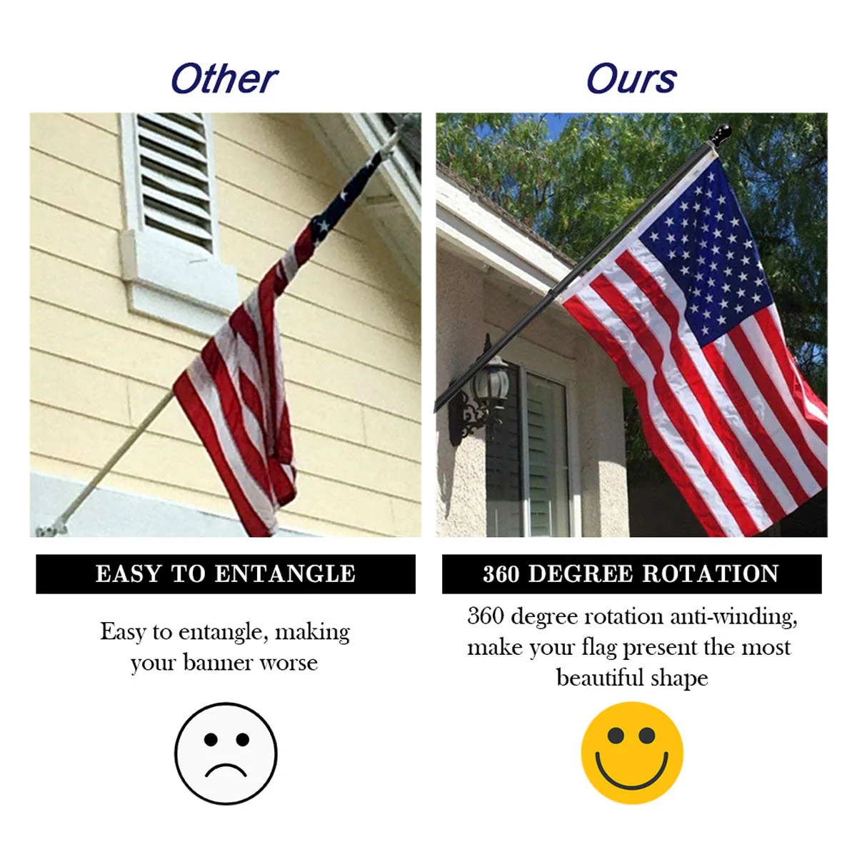 PATRIOT™ Flag Pole and ROGUE™ Bracket Kit - Brushed Aluminum (6ft, 1" Diameter) - Image 7