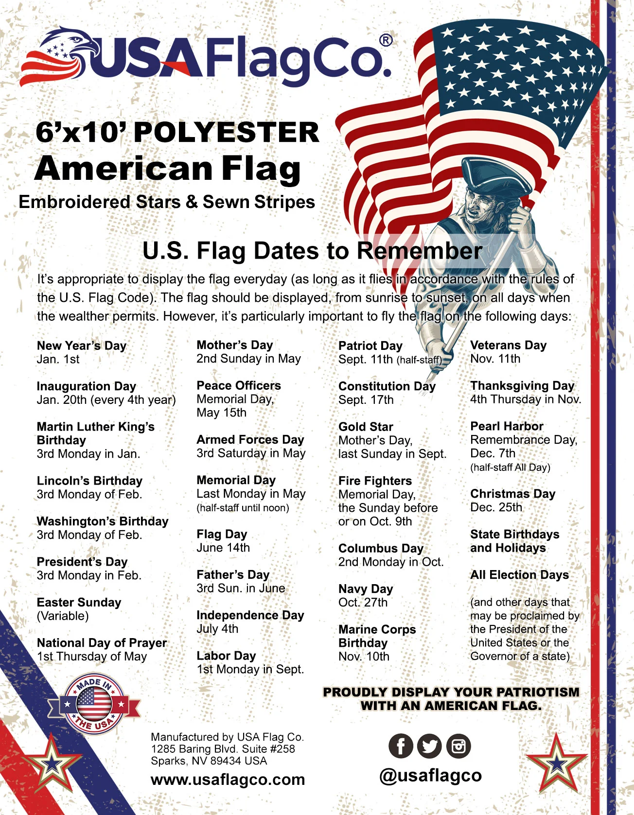Polyester American Flag 6x10 ft Made in USA - Heavy Duty 2-Ply - Image 9