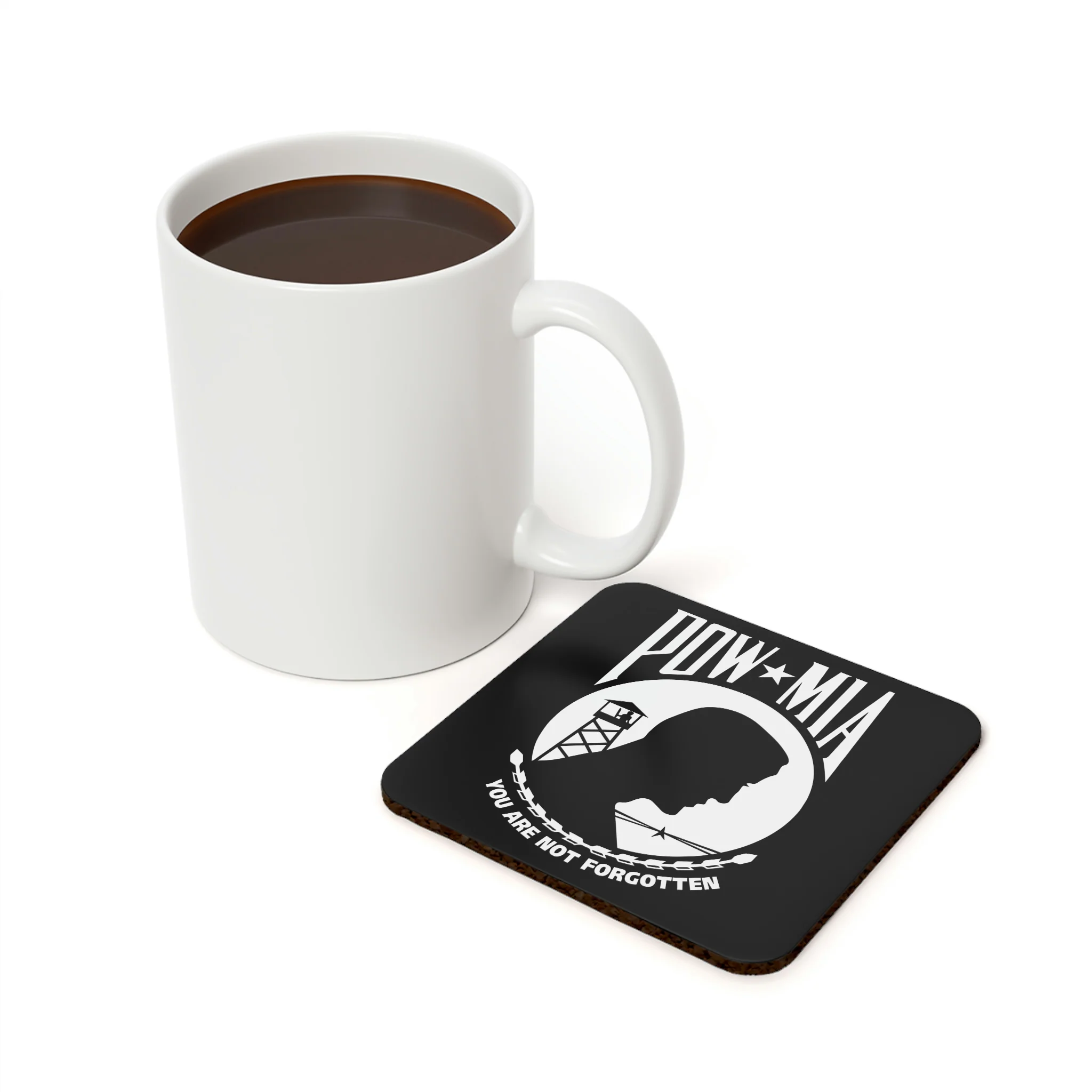 POW-MIA Flag Cork Back Coaster - Image 2