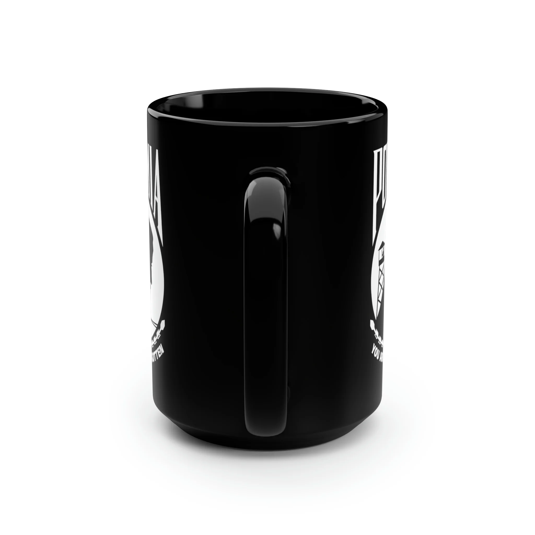 POW-MIA Flag Mug - 15 oz Black Mug - Image 4