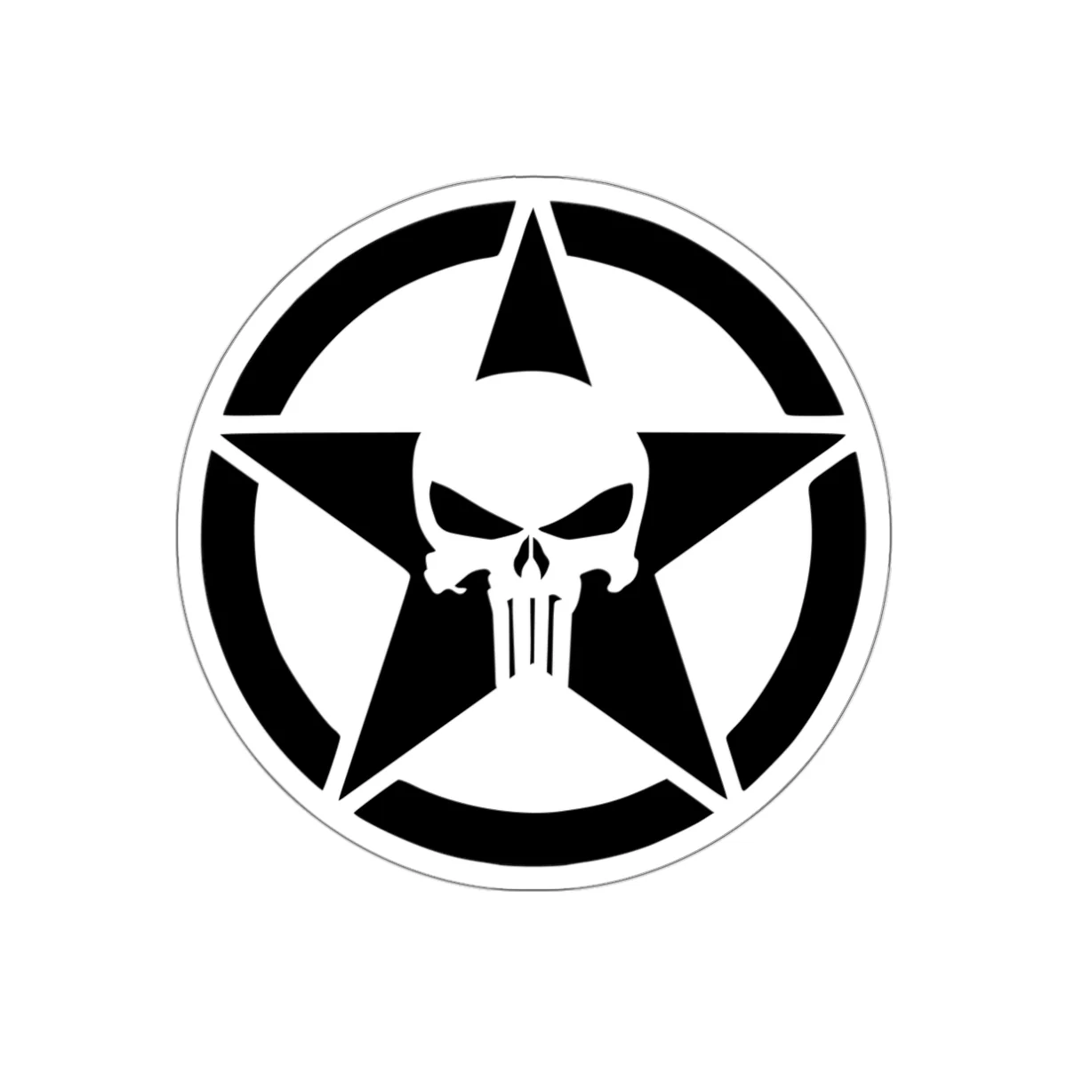 Punisher Skull and Star Decal (indoor and outdoor use) - Image 2