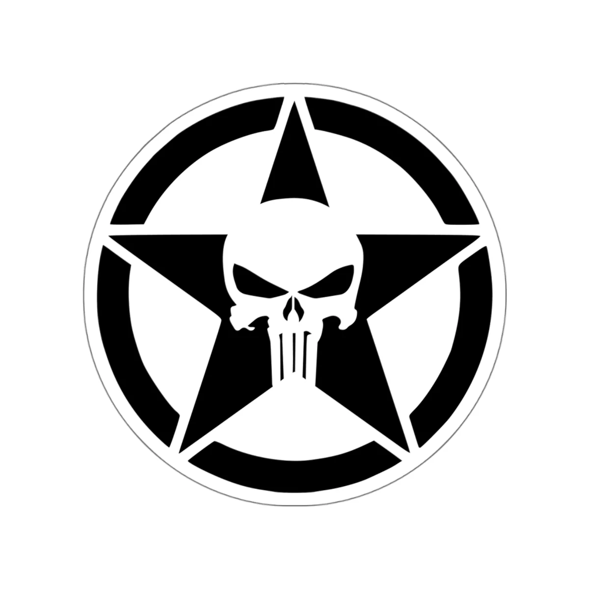 Punisher Skull and Star Decal (indoor and outdoor use) - Image 4