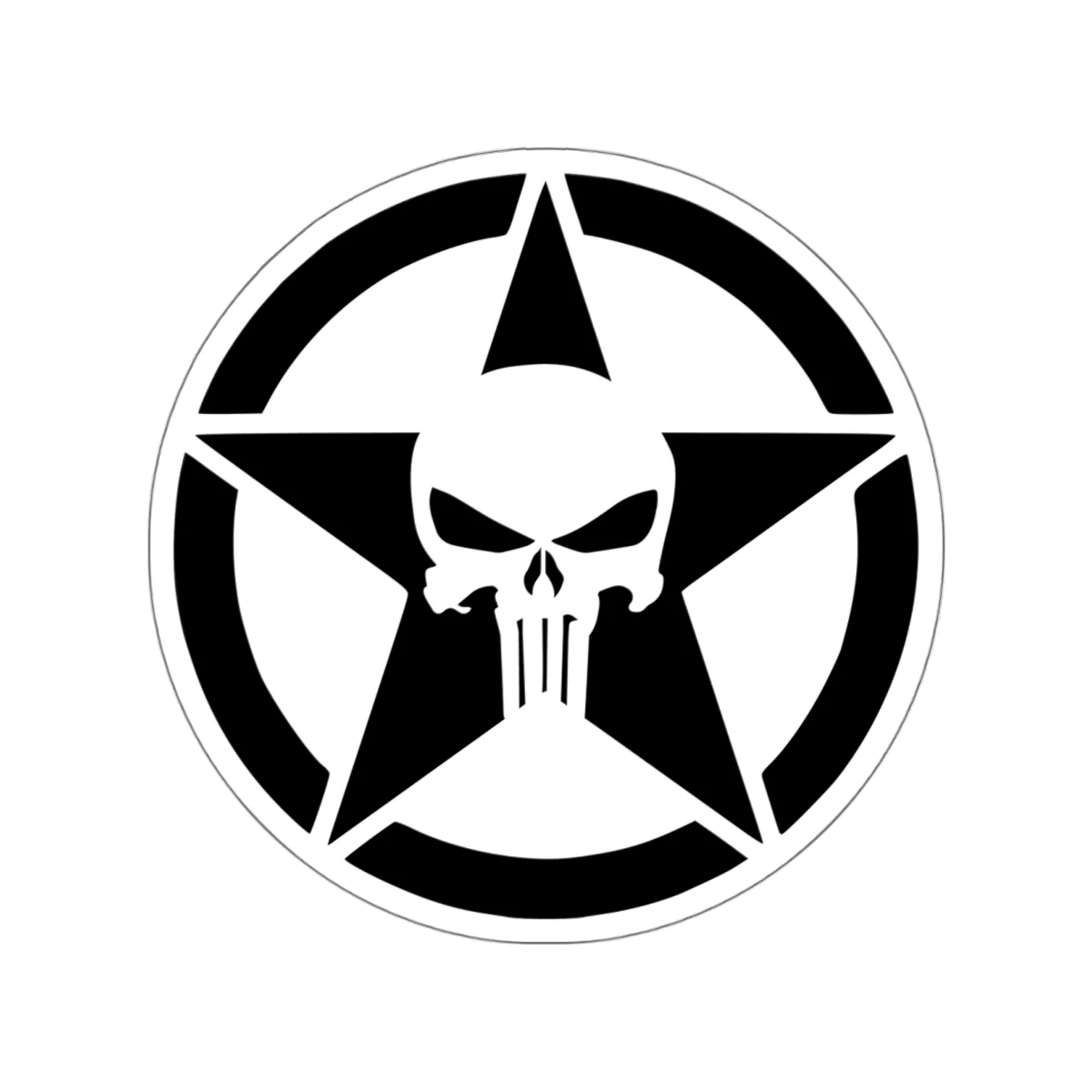 Punisher Skull and Star Decal (indoor and outdoor use) - Image 5