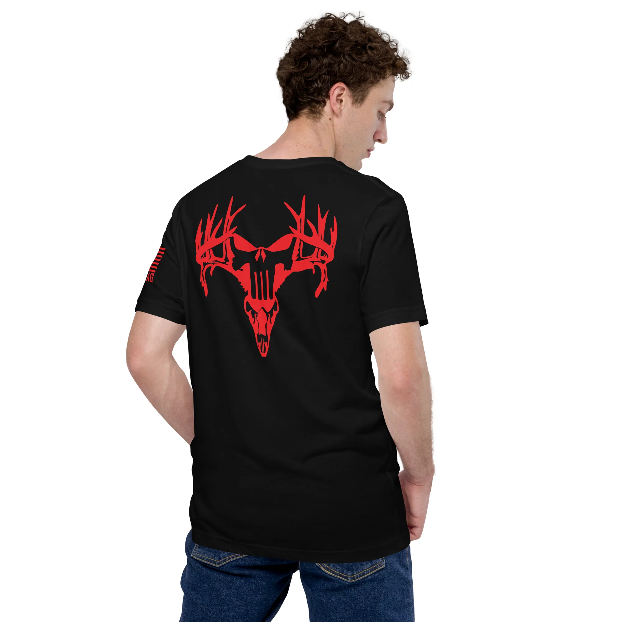Red Deer Punisher Skull T-Shirt | Unisex T-Shirts | DTF Printing - Image 13