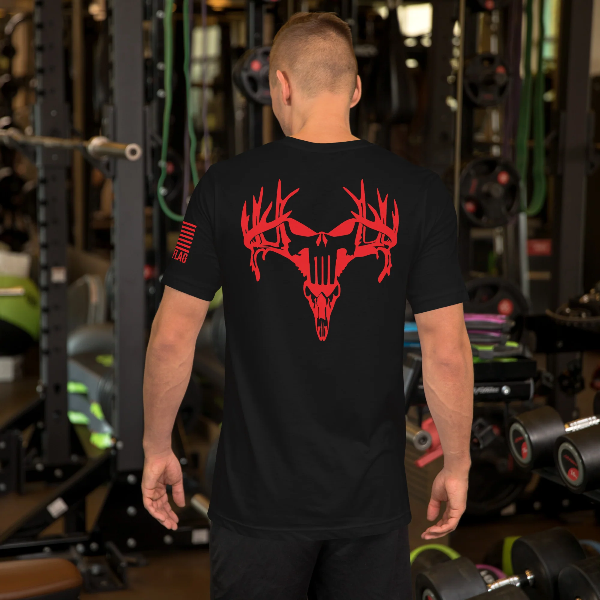 Red Deer Punisher Skull T-Shirt | Unisex T-Shirts | DTF Printing - Image 6