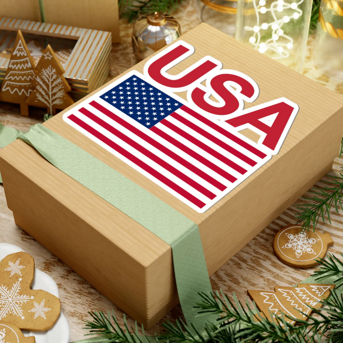 Red USA Flag Sticker - Image 10