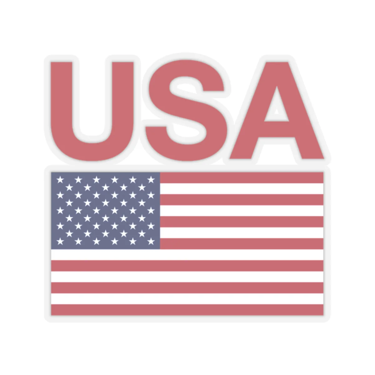 Red USA Flag Sticker - Image 2