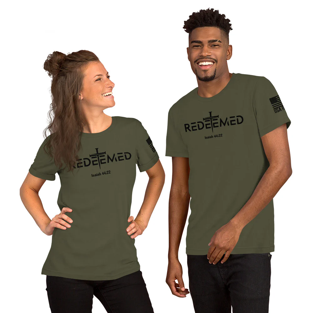 Redeemed T-Shirt | Isaiah 44:22 Bible Verse Christian Apparel - Image 103