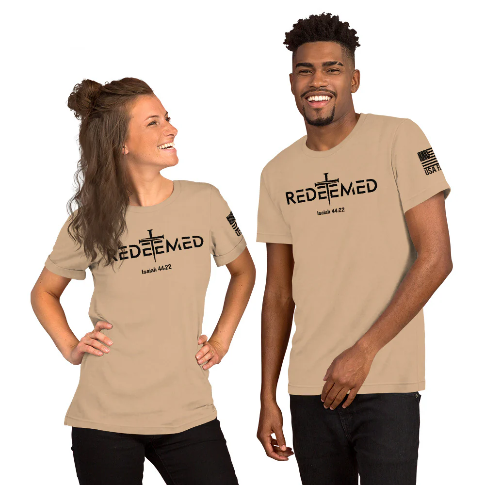 Redeemed T-Shirt | Isaiah 44:22 Bible Verse Christian Apparel - Image 107