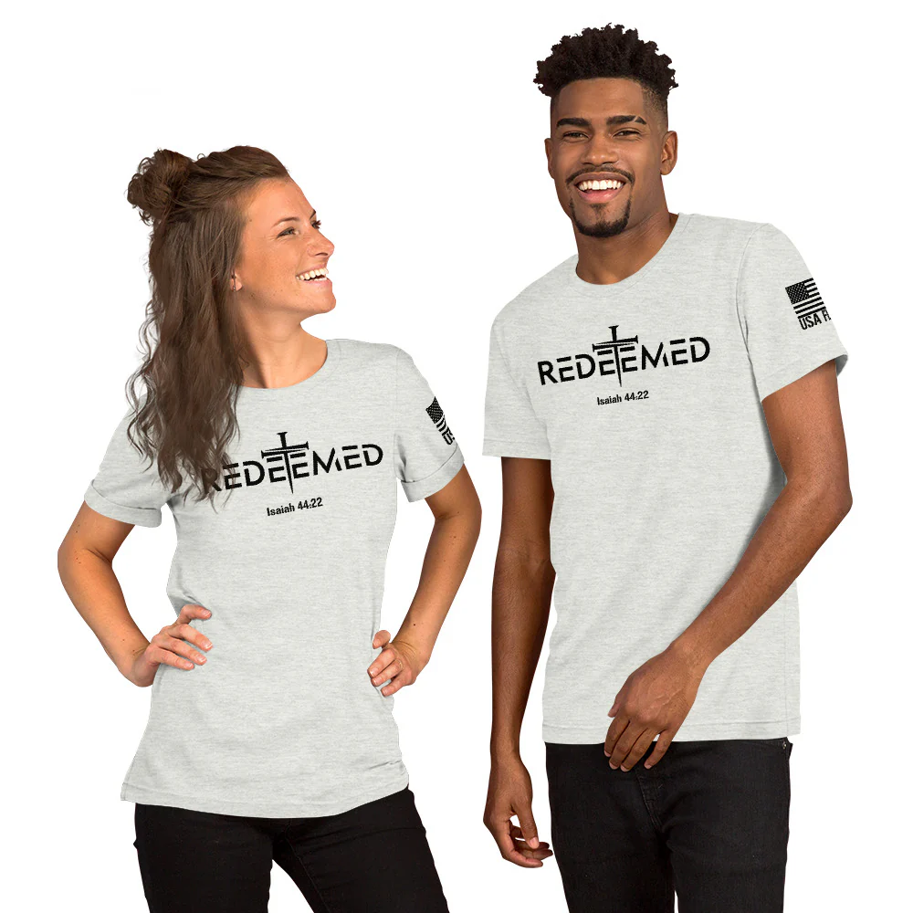 Redeemed T-Shirt | Isaiah 44:22 Bible Verse Christian Apparel - Image 111