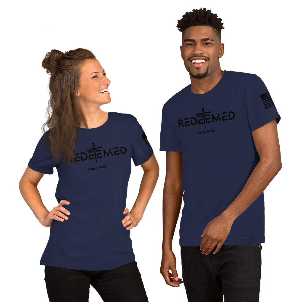 Redeemed T-Shirt | Isaiah 44:22 Bible Verse Christian Apparel - Image 99