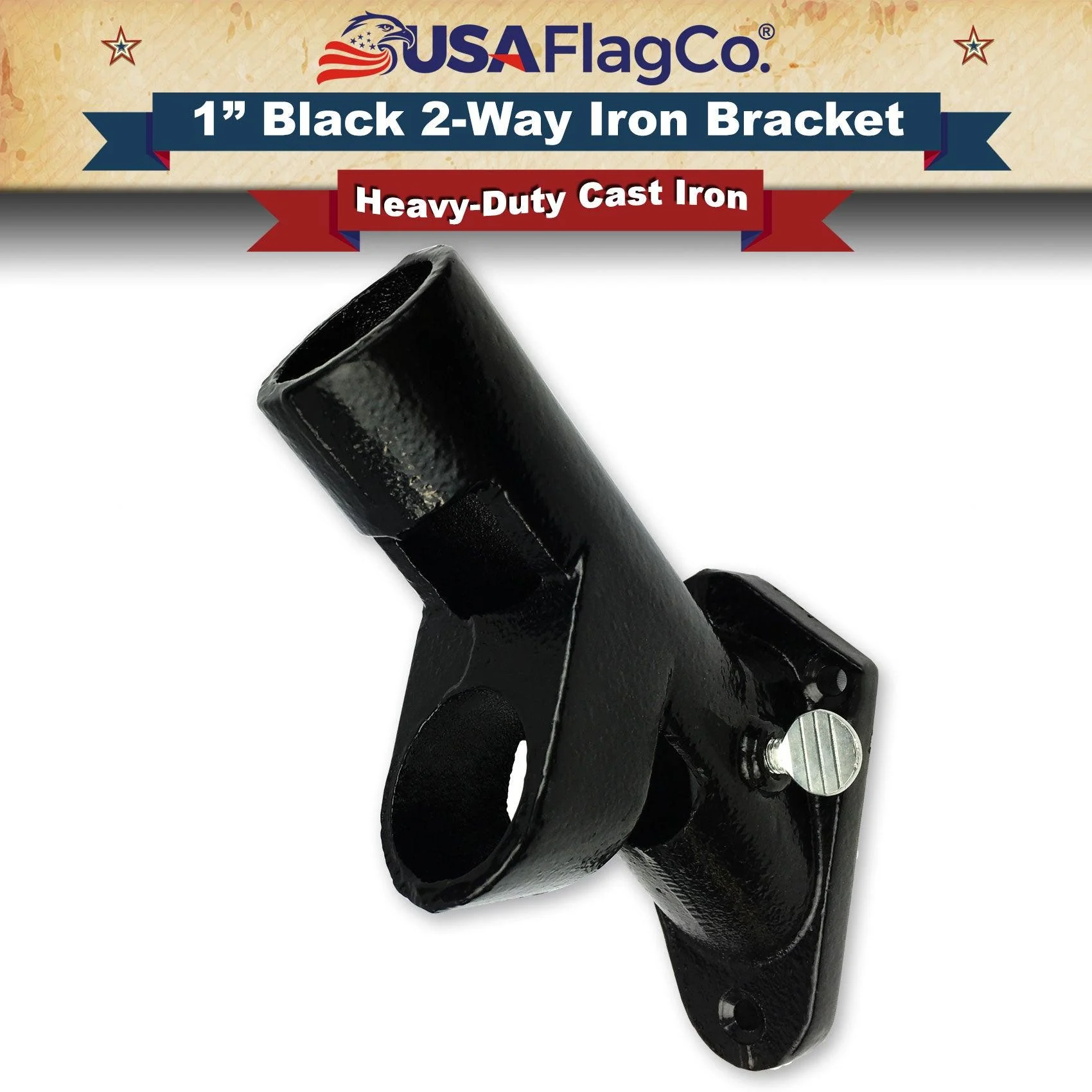 ROGUE™ Black Cast Iron Flag Pole Bracket (1-inch Diameter)