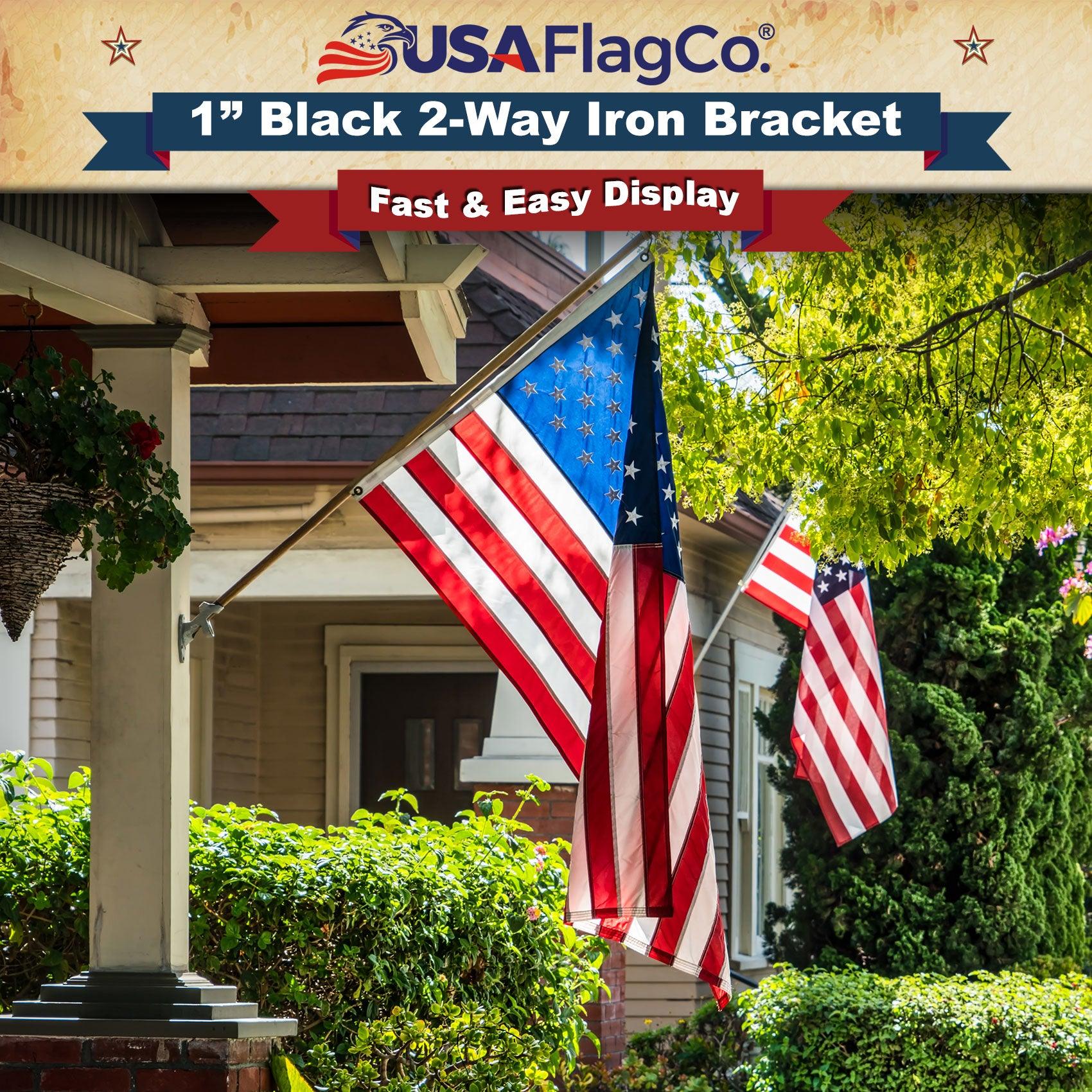 ROGUE™ Black Cast Iron Flag Pole Bracket (1-inch Diameter) - Image 7