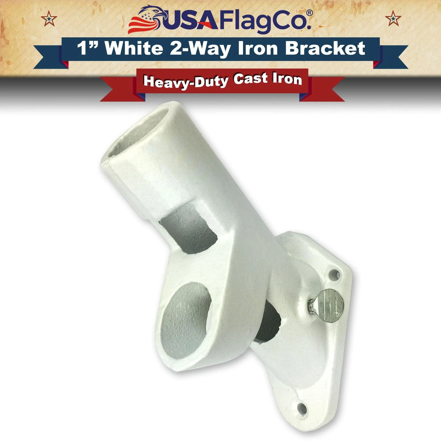 ROGUE™ White Cast Iron Flag Pole Bracket (1-inch Diameter)