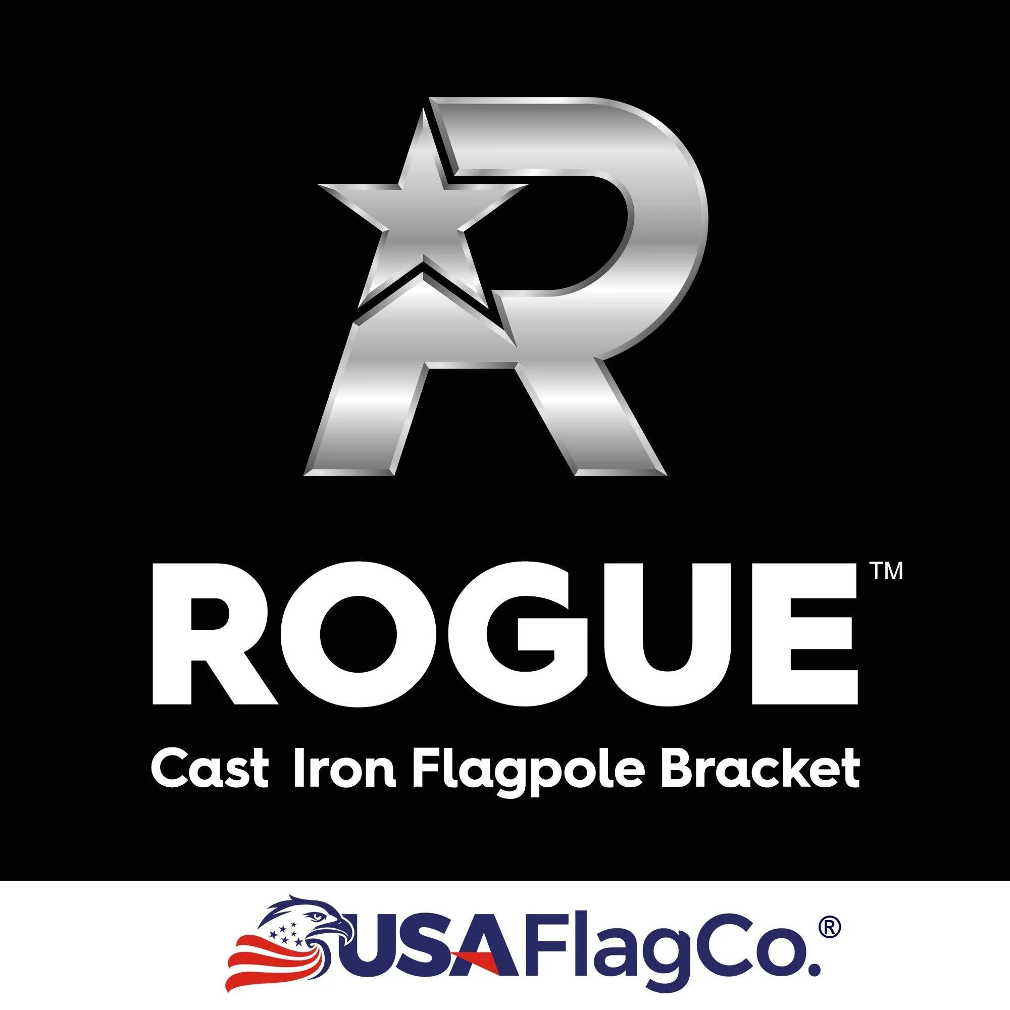 ROGUE™ White Cast Iron Flag Pole Bracket (1-inch Diameter) - Image 2