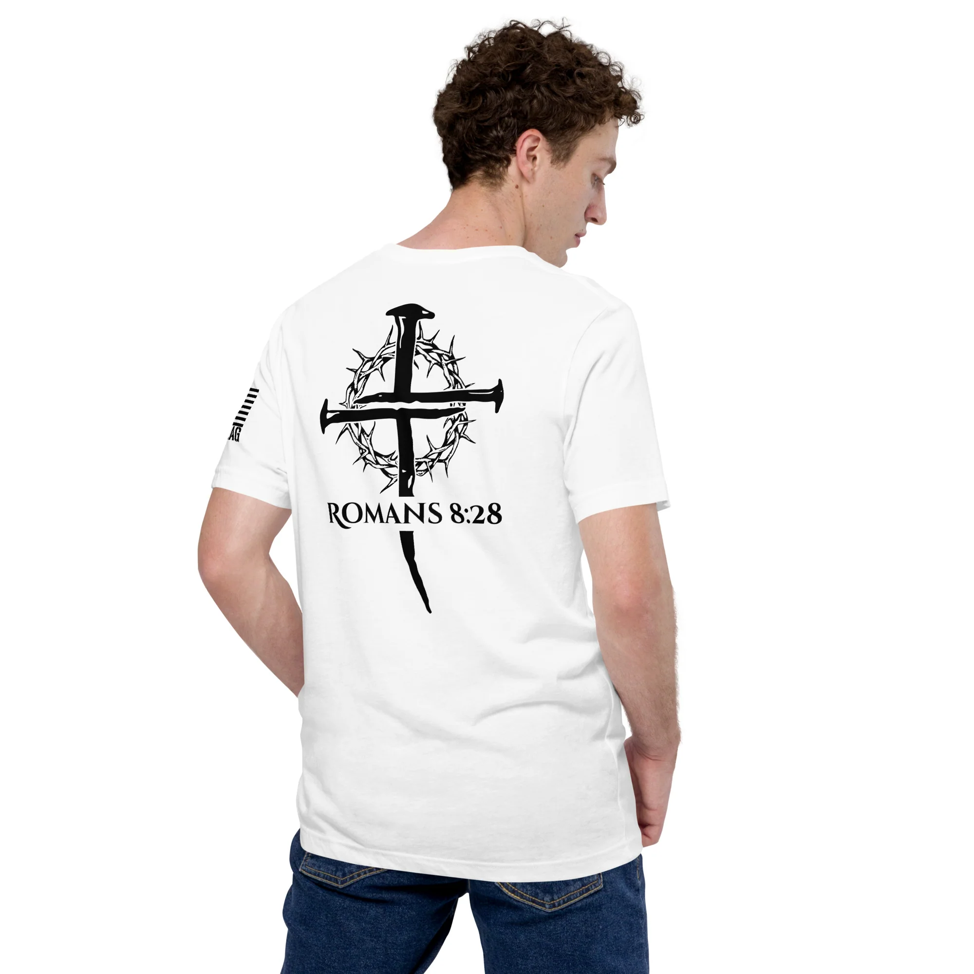 Romans 8:28 T-Shirt | Christian Bible Verse DTG Print - Image 13