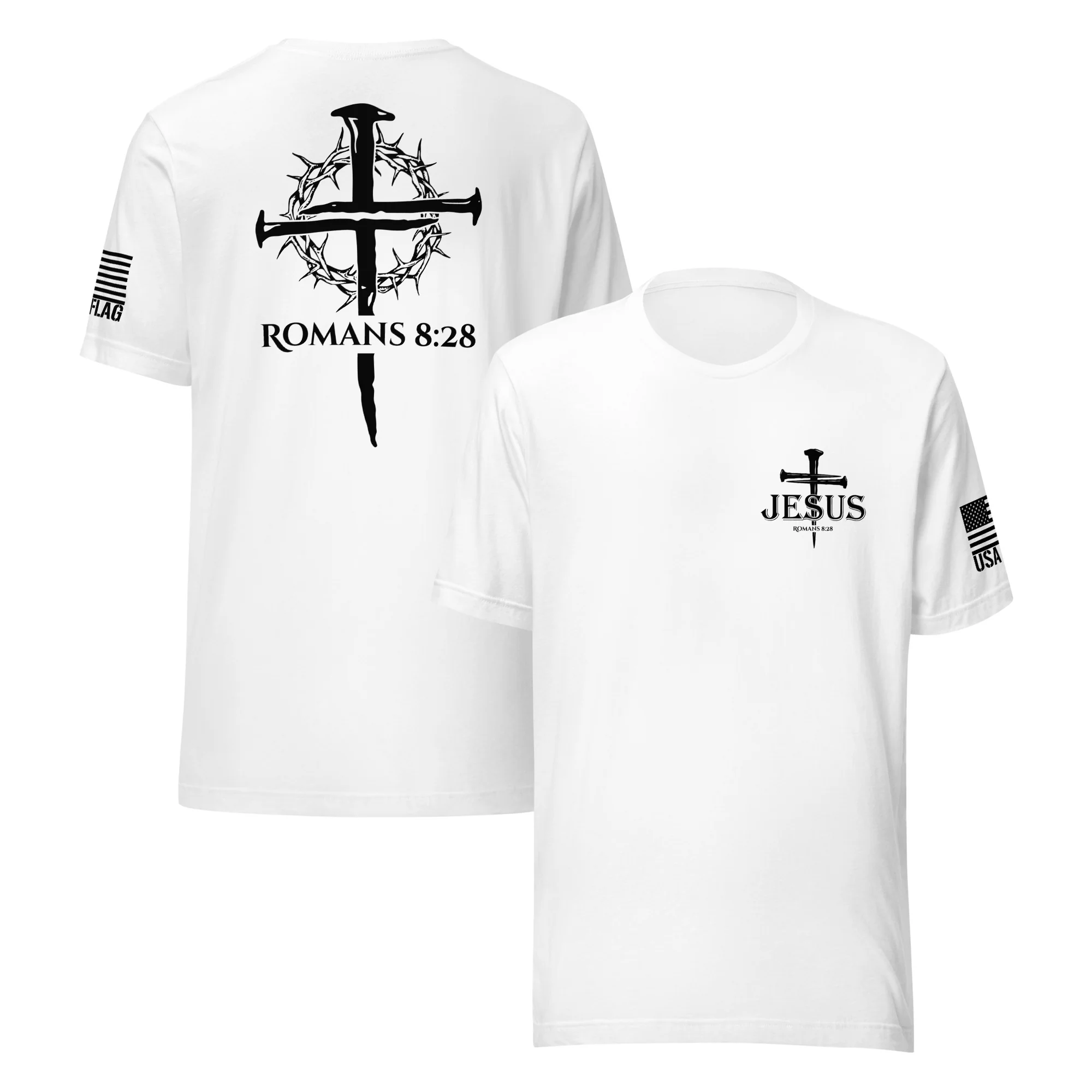 Romans 8:28 T-Shirt | Christian Bible Verse DTG Print - Image 14