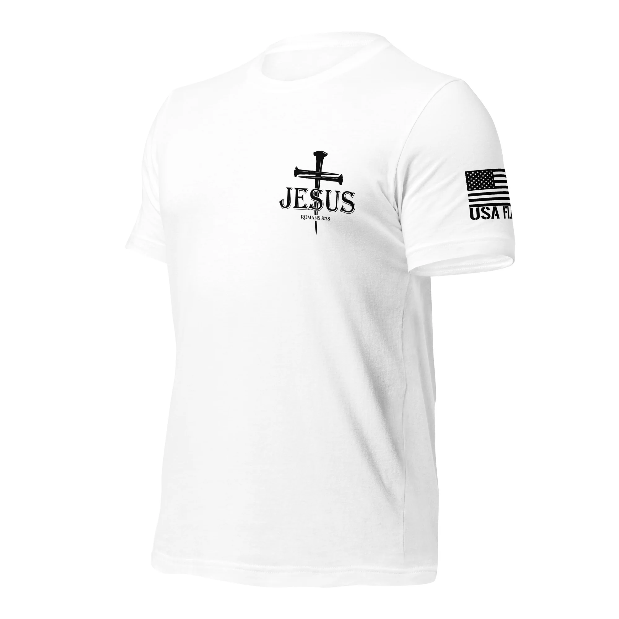 Romans 8:28 T-Shirt | Christian Bible Verse DTG Print - Image 3