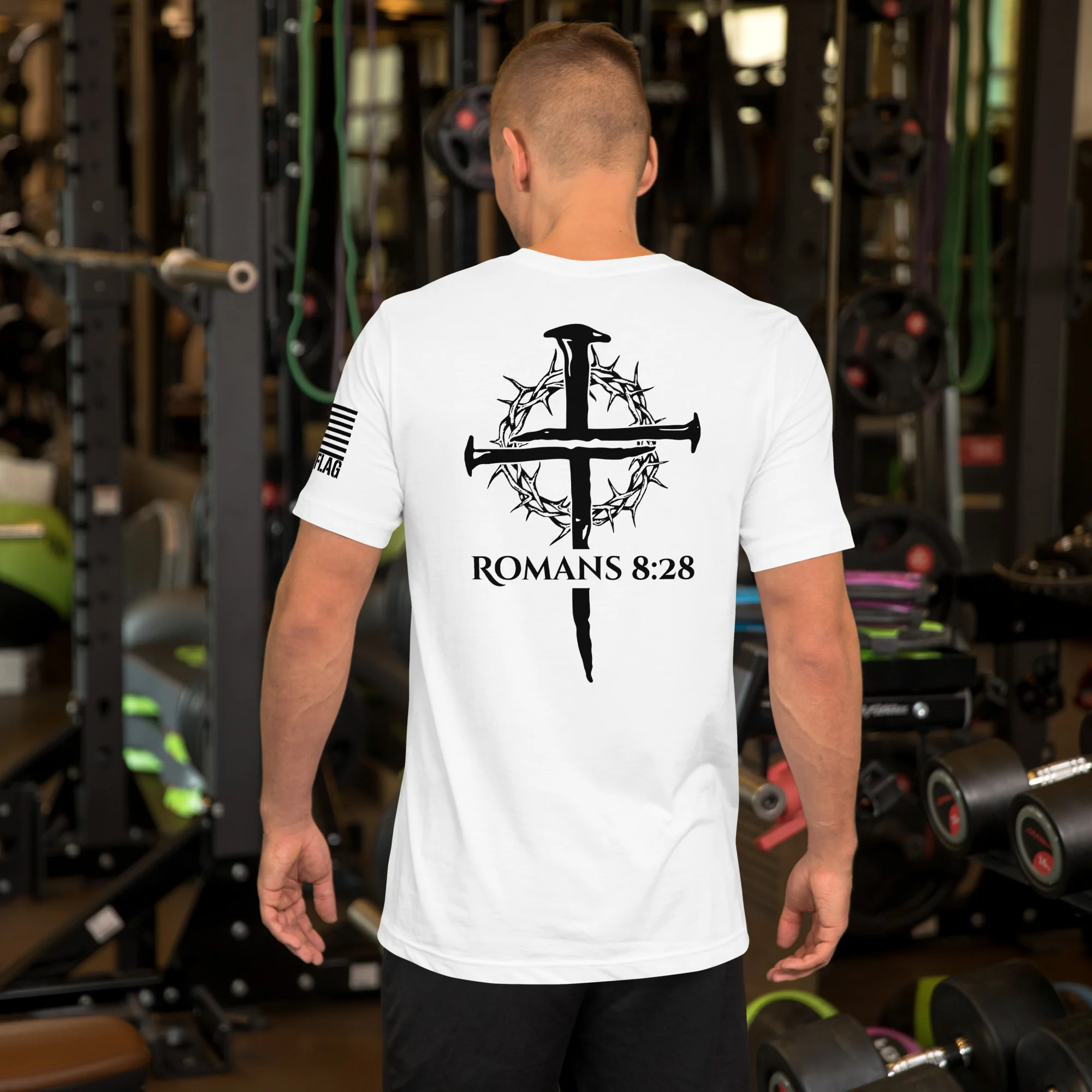 Romans 8:28 T-Shirt | Christian Bible Verse DTG Print - Image 6