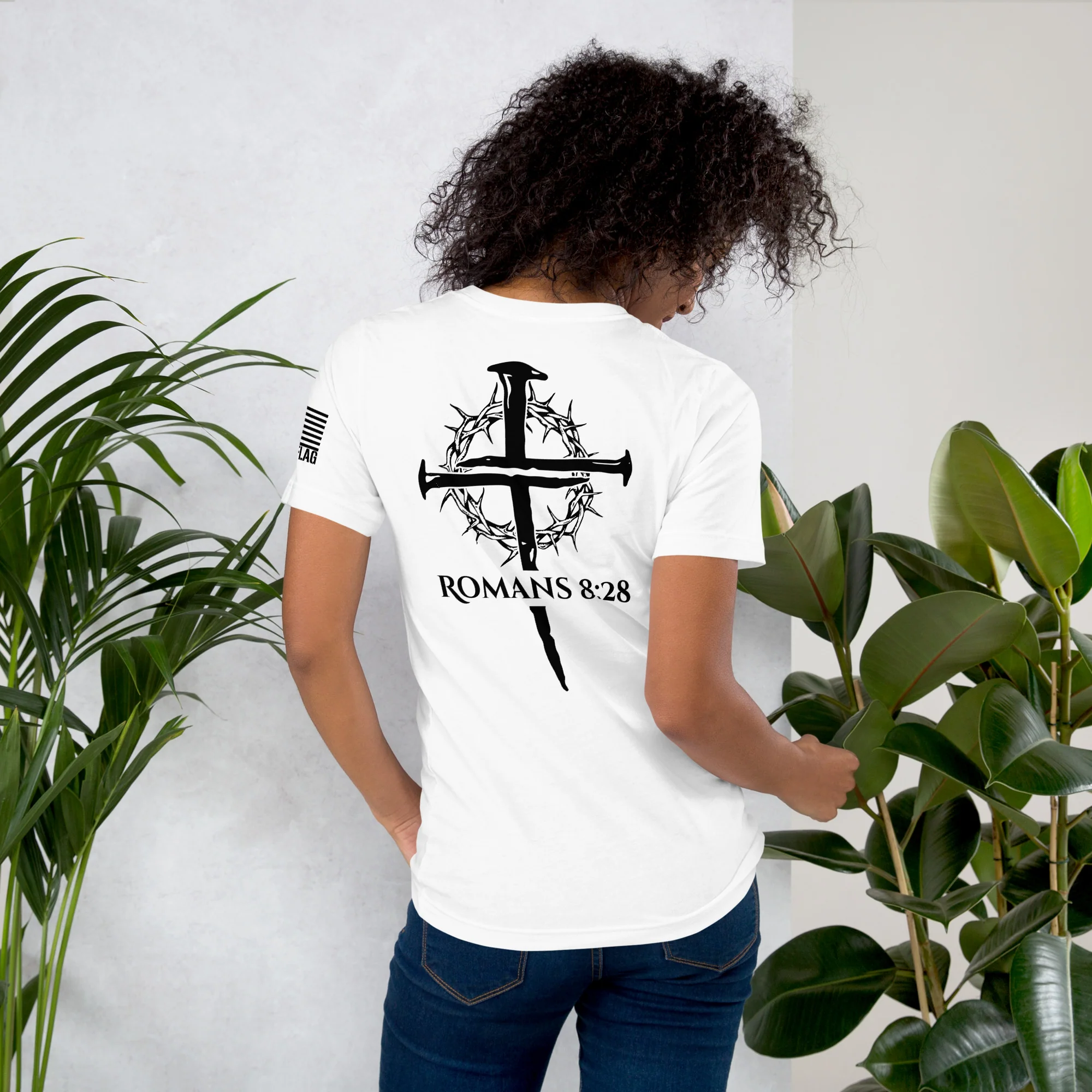 Romans 8:28 T-Shirt | Christian Bible Verse DTG Print - Image 8