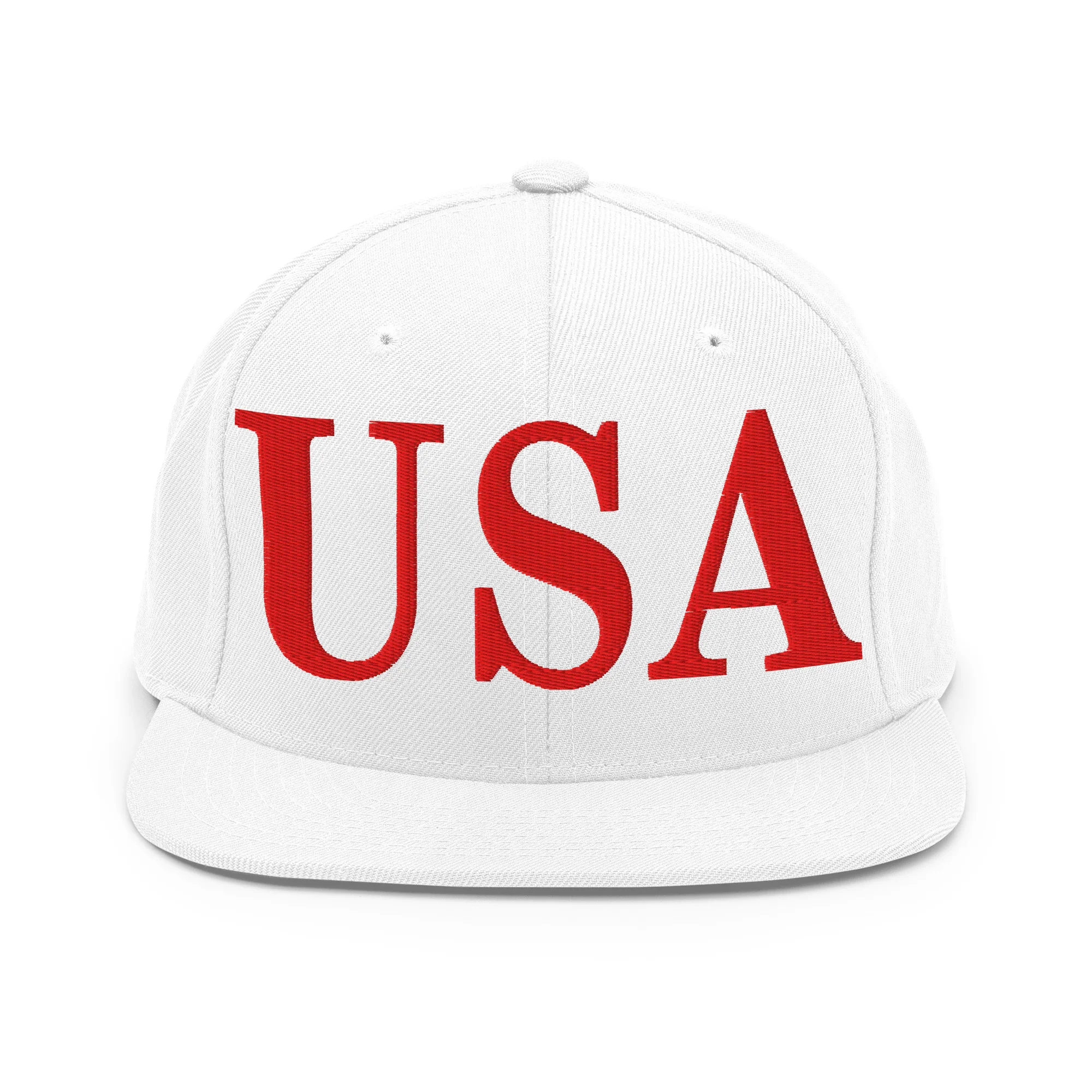 USA Embroidered Snapback Hat | Red USA Text - Image 102