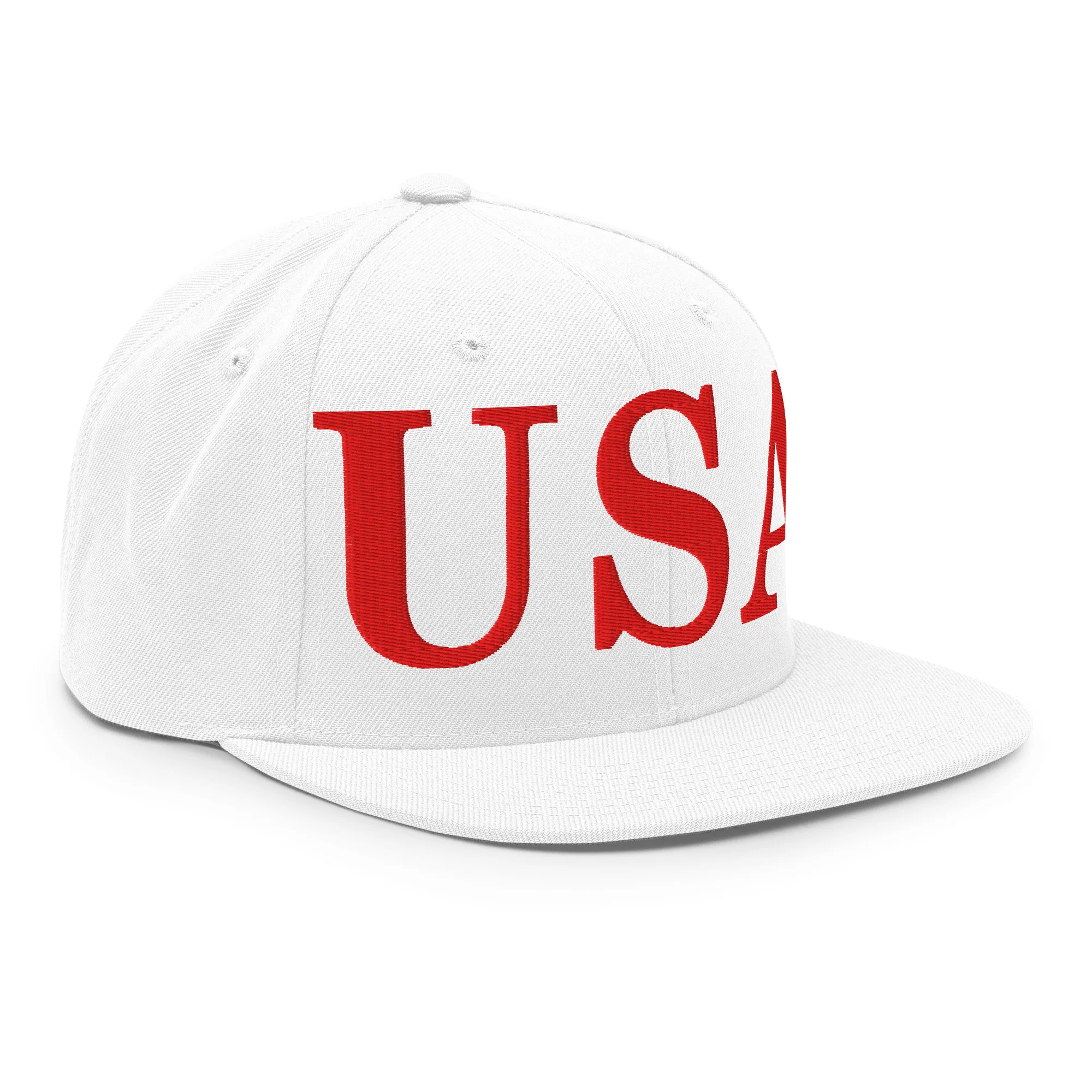 USA Embroidered Snapback Hat | Red USA Text - Image 106