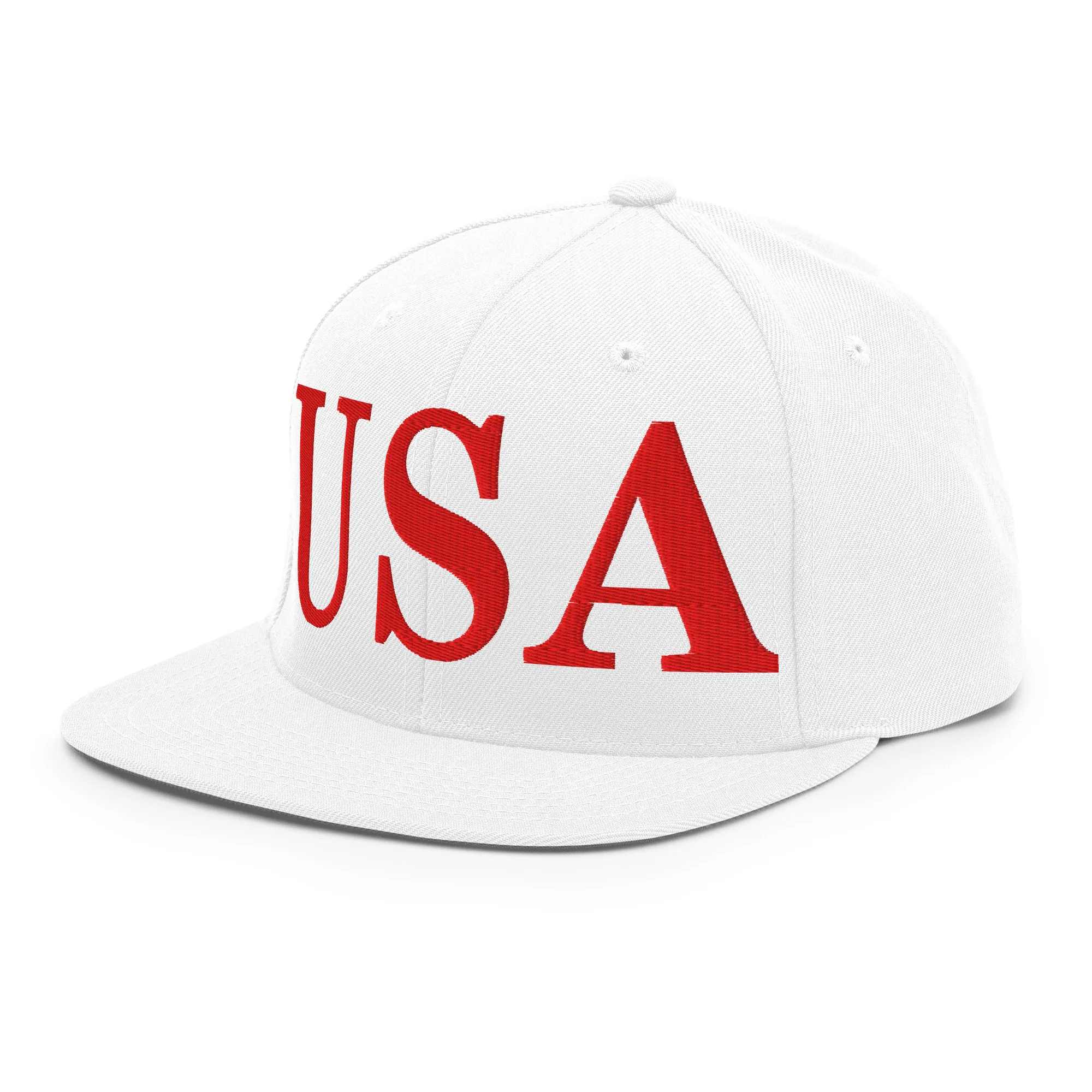 USA Embroidered Snapback Hat | Red USA Text - Image 107