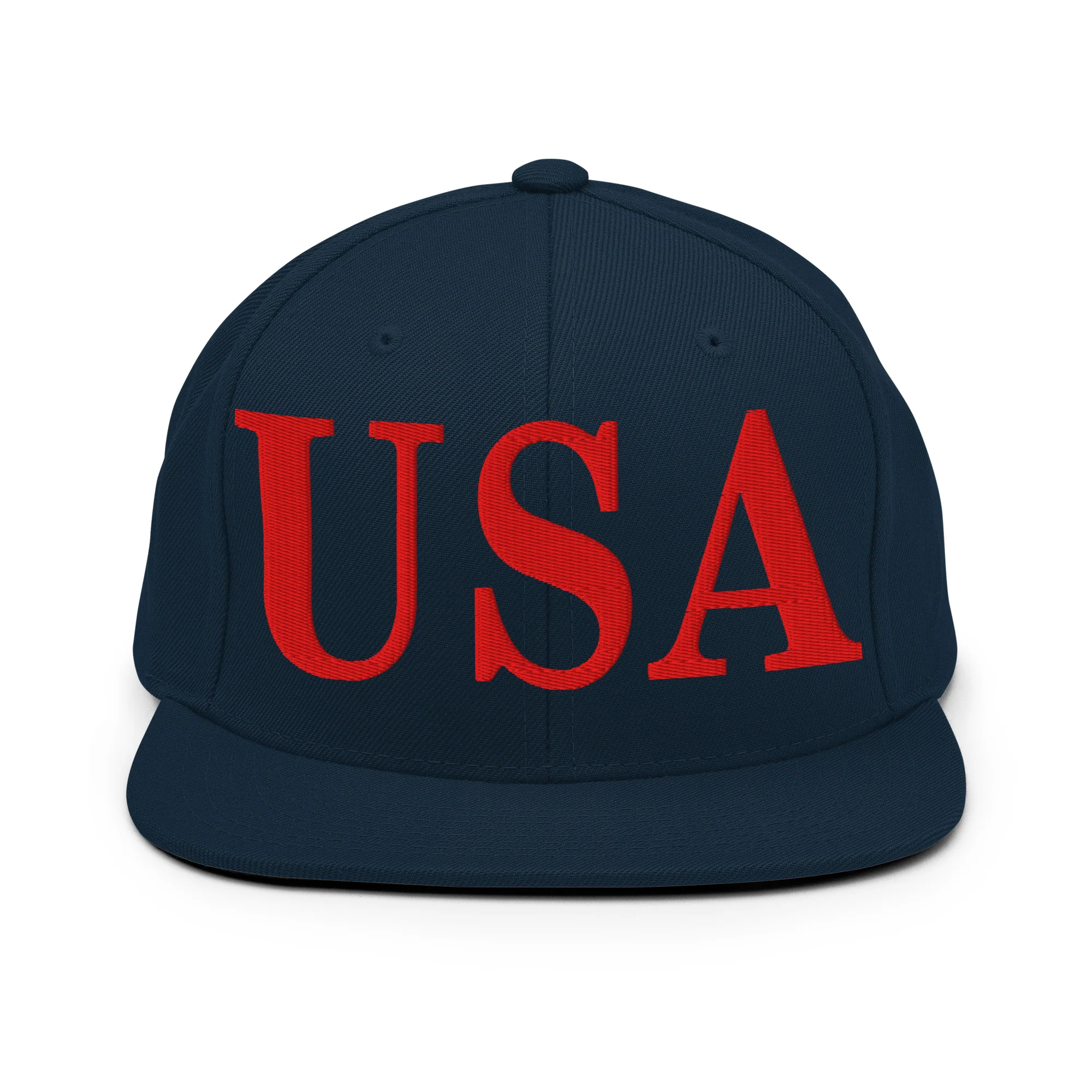 USA Embroidered Snapback Hat | Red USA Text - Image 18