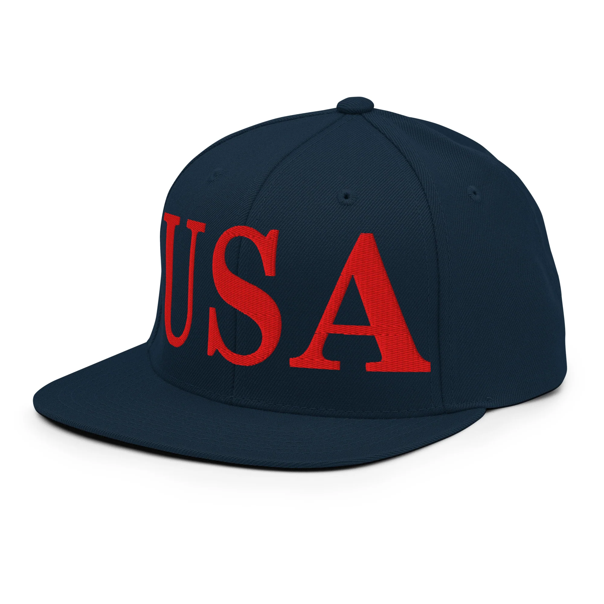 USA Embroidered Snapback Hat | Red USA Text - Image 20