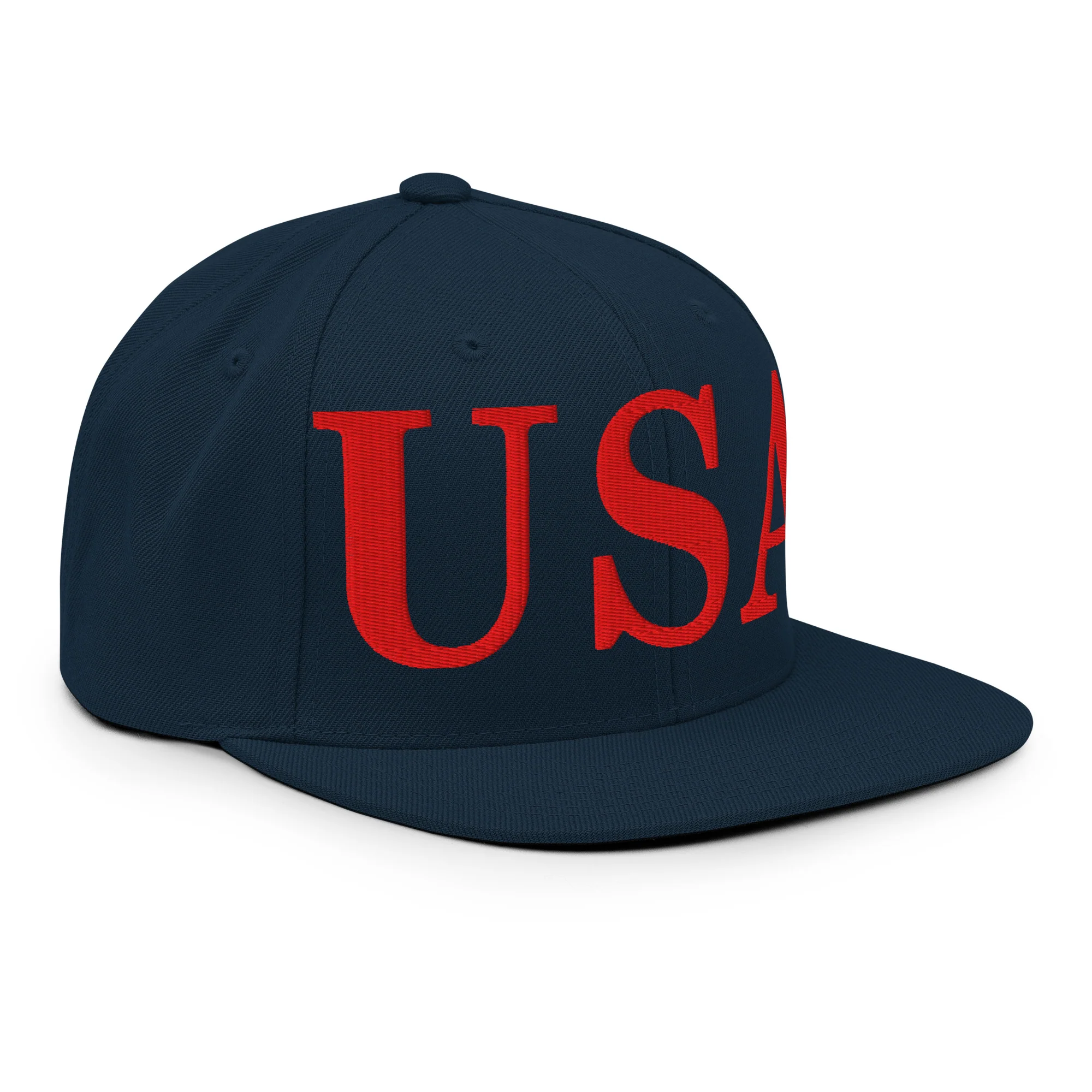 USA Embroidered Snapback Hat | Red USA Text - Image 22