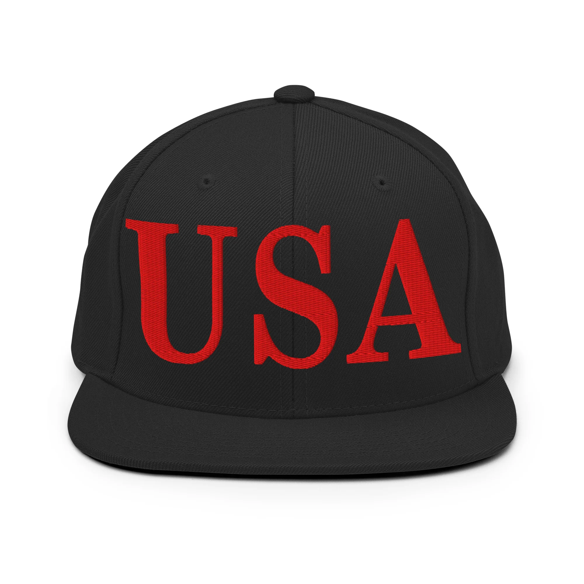 USA Embroidered Snapback Hat | Red USA Text - Image 24