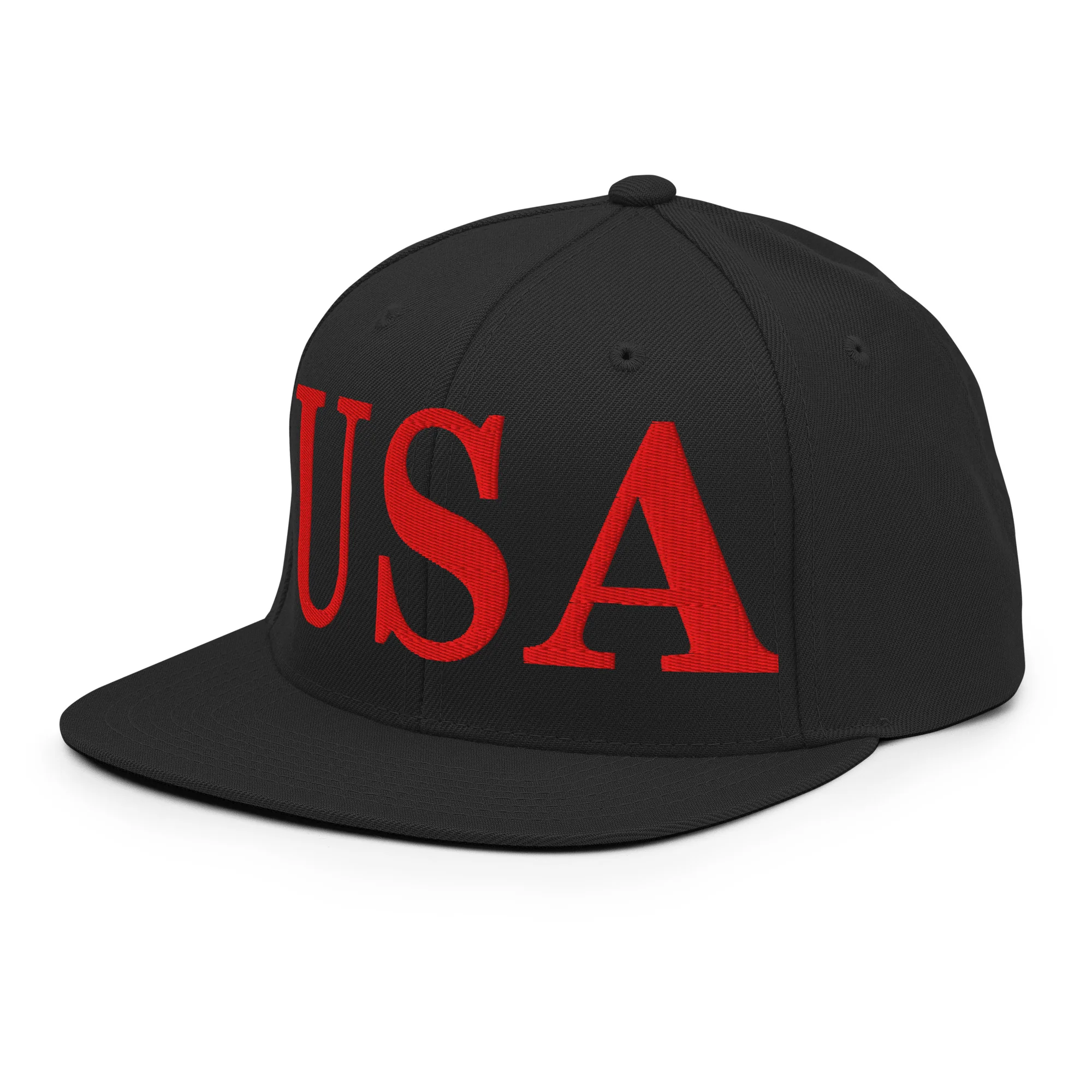 USA Embroidered Snapback Hat | Red USA Text - Image 26