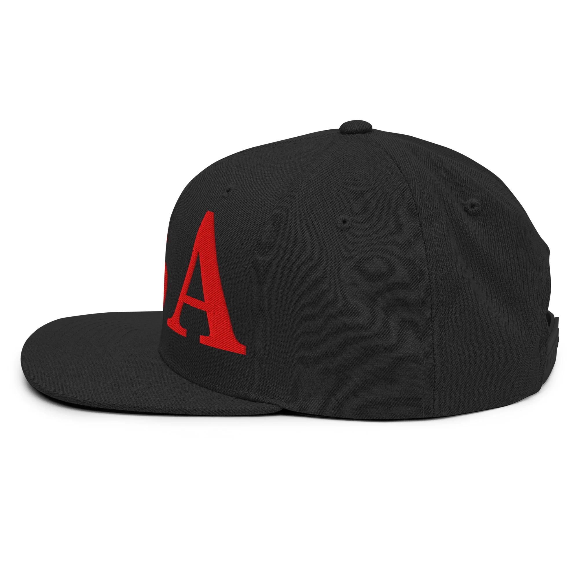 USA Embroidered Snapback Hat | Red USA Text - Image 27