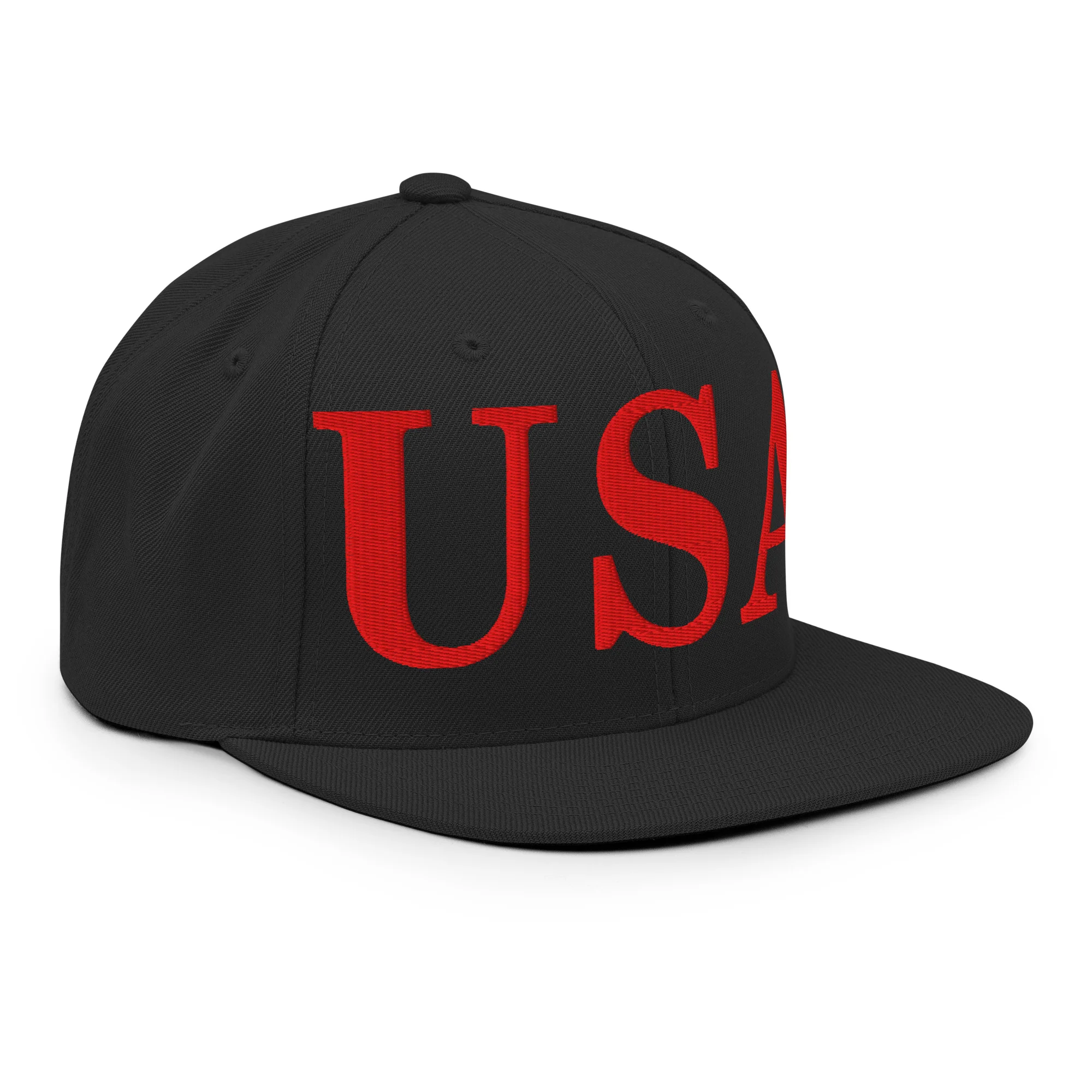 USA Embroidered Snapback Hat | Red USA Text - Image 28