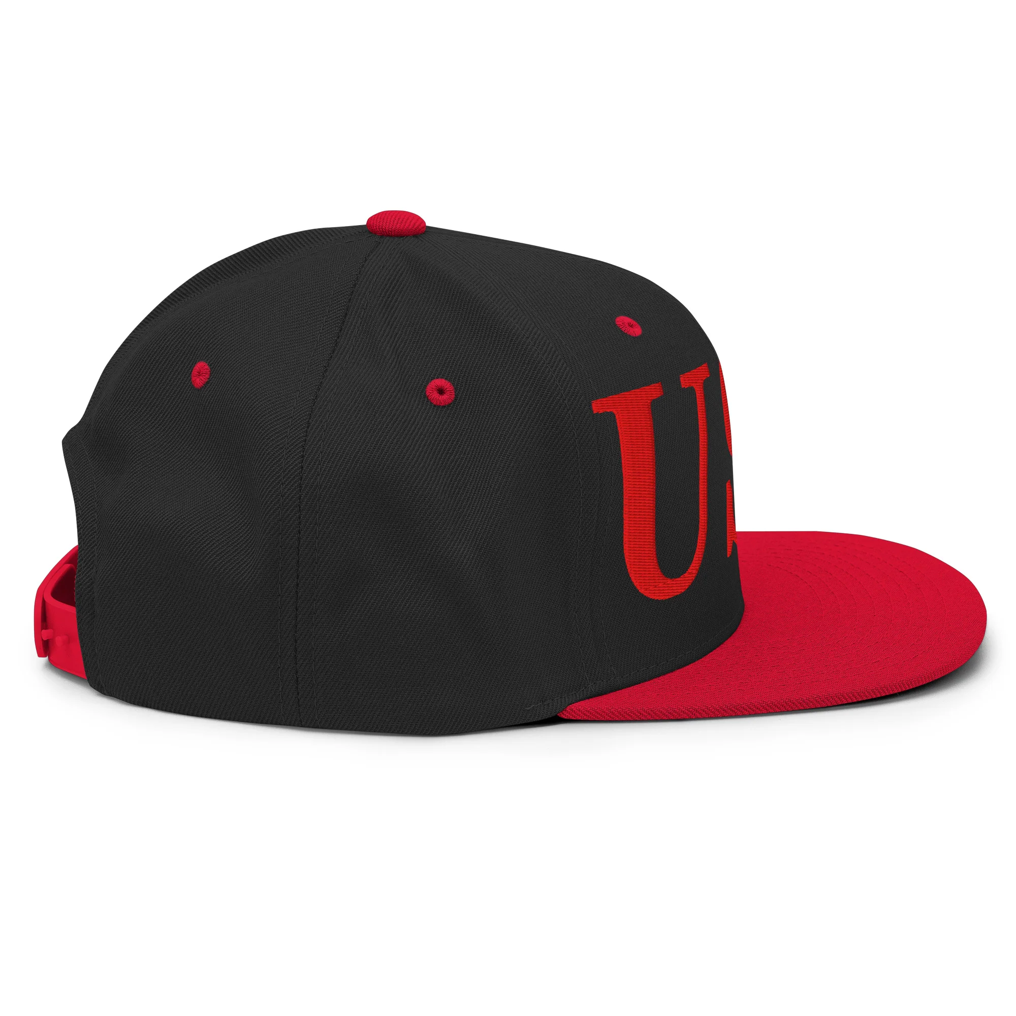USA Embroidered Snapback Hat | Red USA Text - Image 35