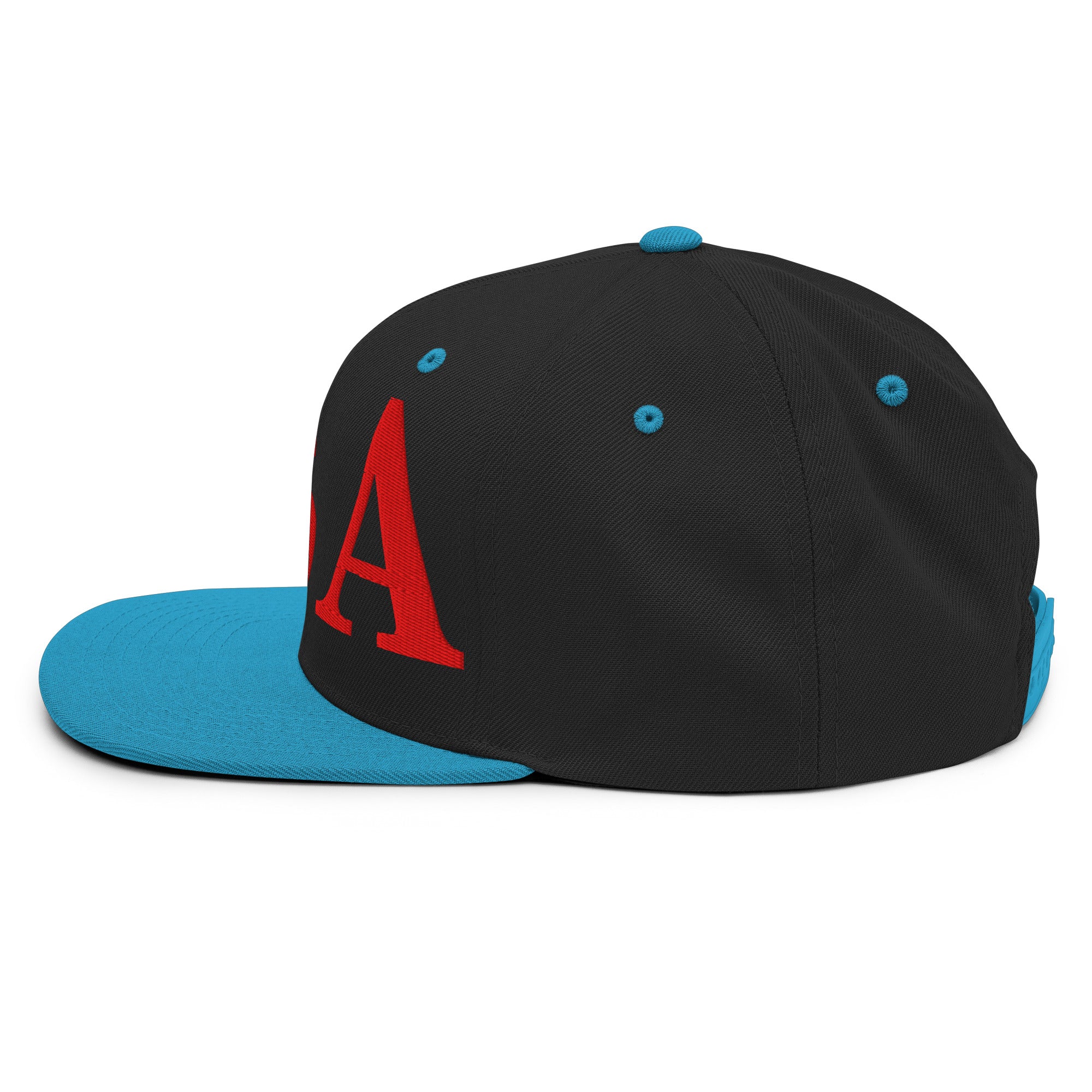 USA Embroidered Snapback Hat | Red USA Text - Image 39