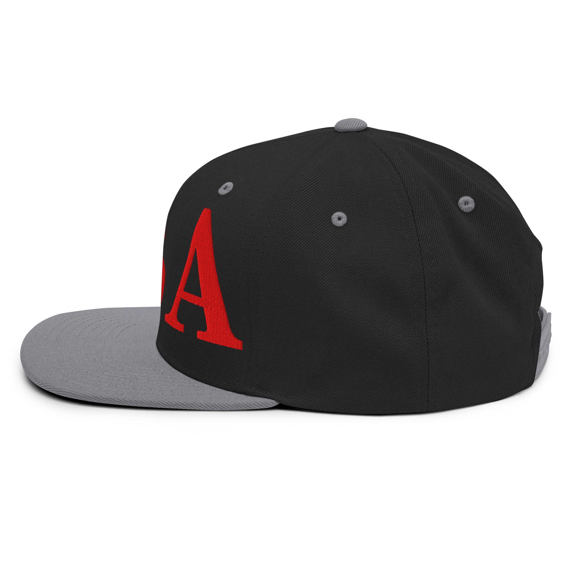 USA Embroidered Snapback Hat | Red USA Text - Image 45