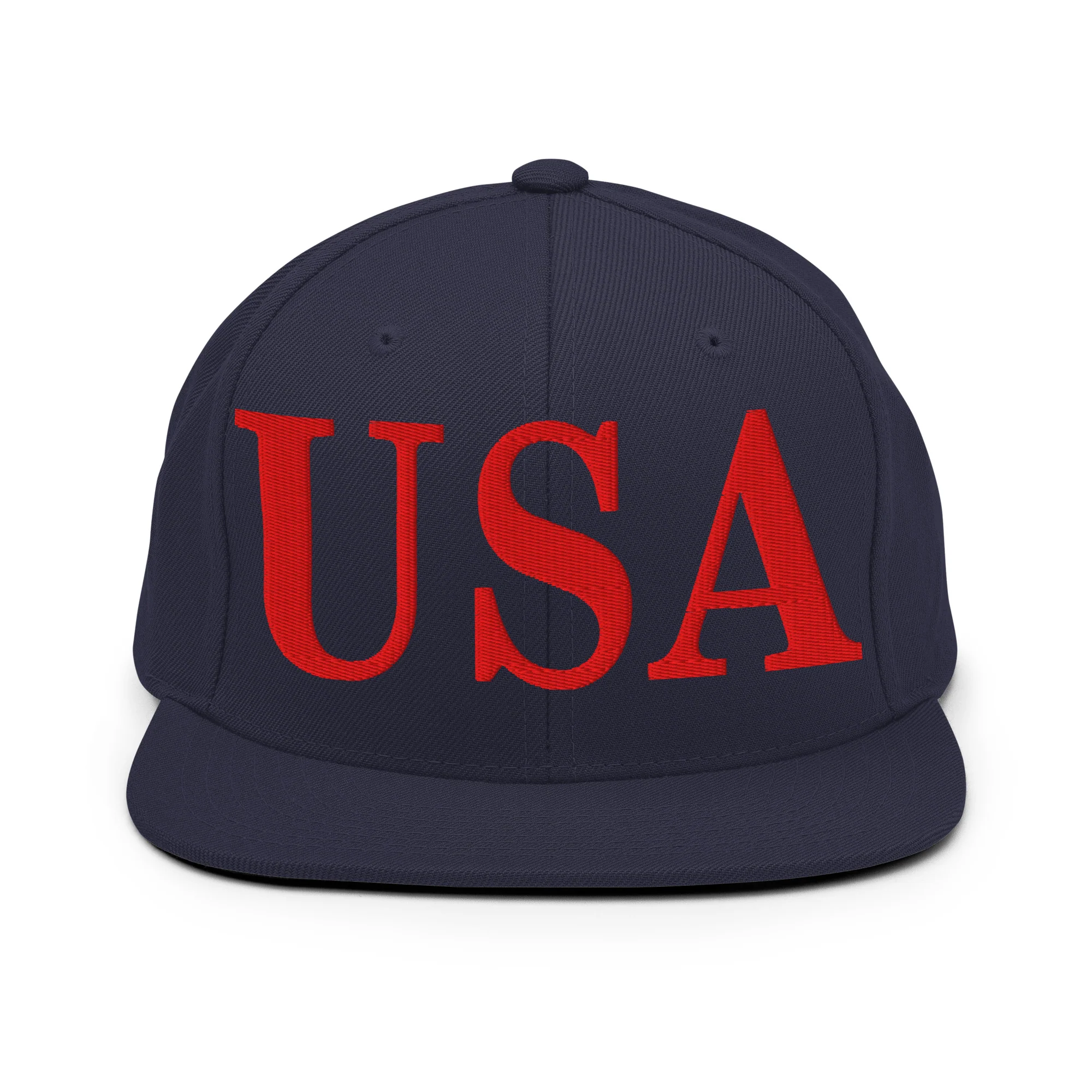 USA Embroidered Snapback Hat | Red USA Text - Image 54