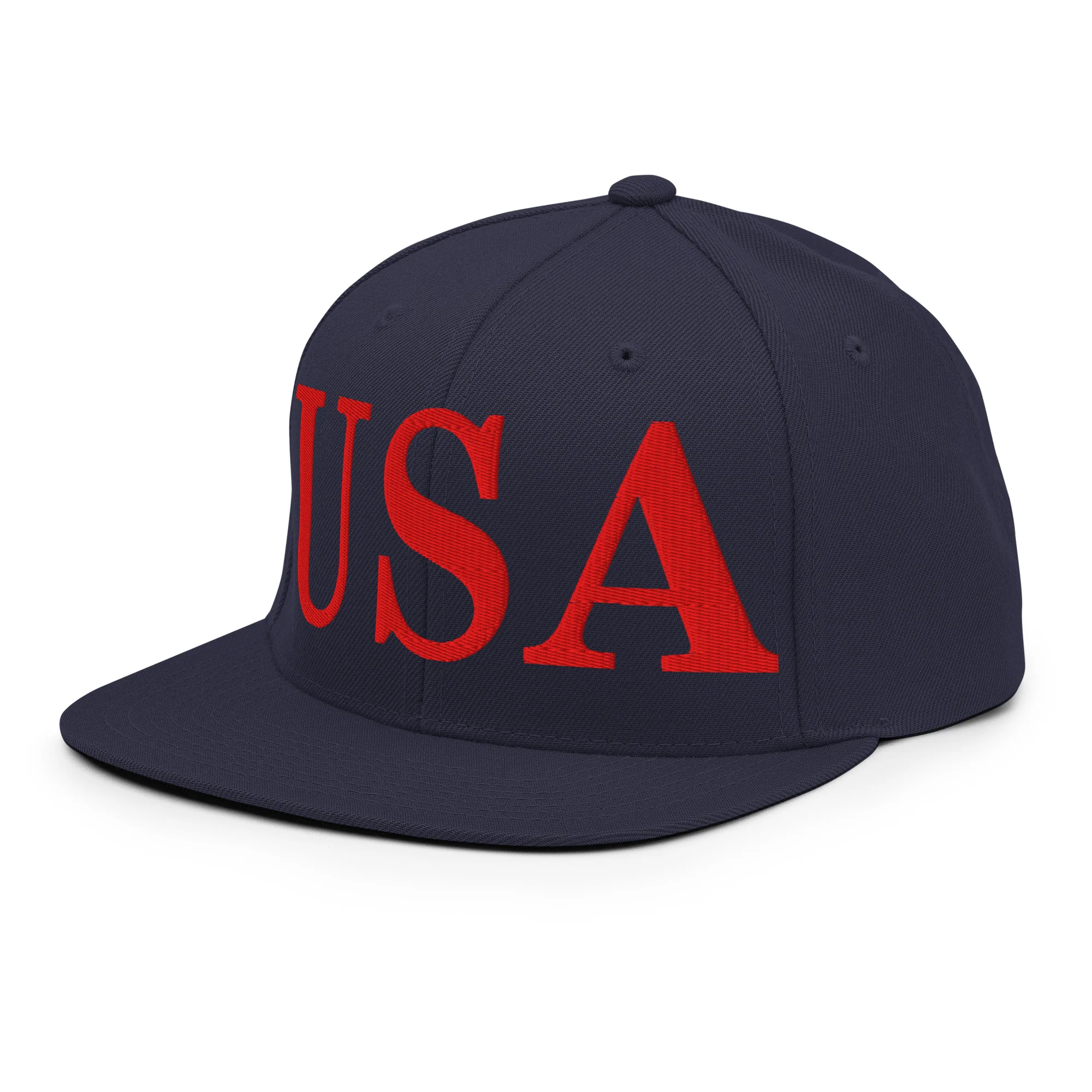 USA Embroidered Snapback Hat | Red USA Text - Image 56