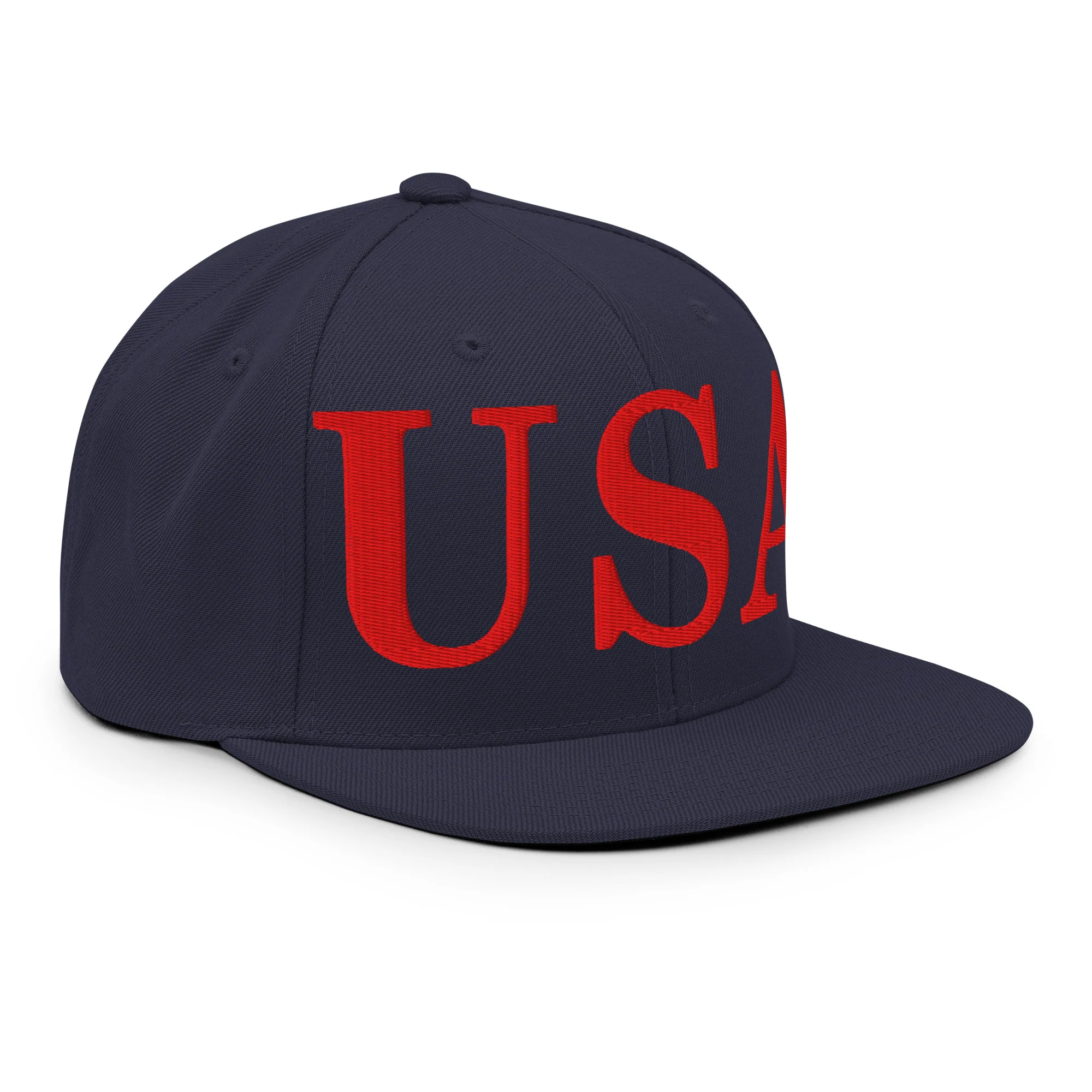 USA Embroidered Snapback Hat | Red USA Text - Image 58
