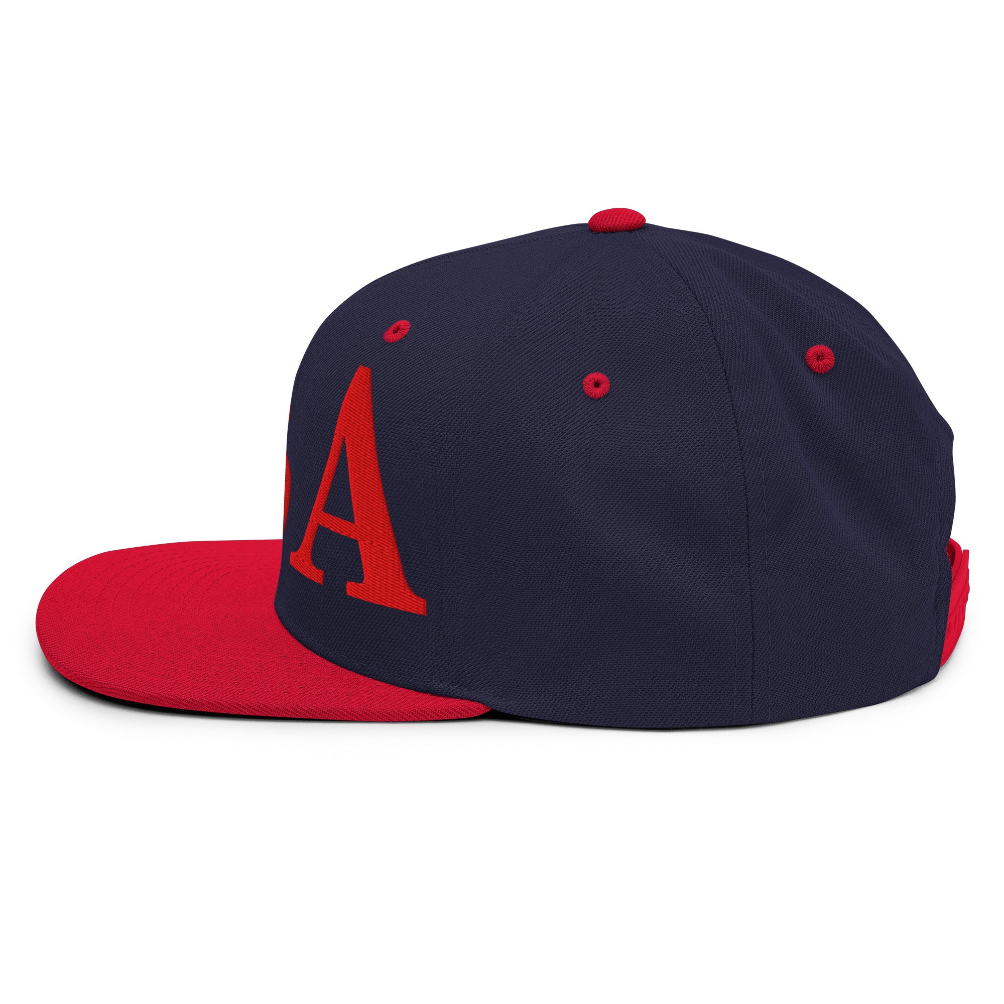 USA Embroidered Snapback Hat | Red USA Text - Image 63
