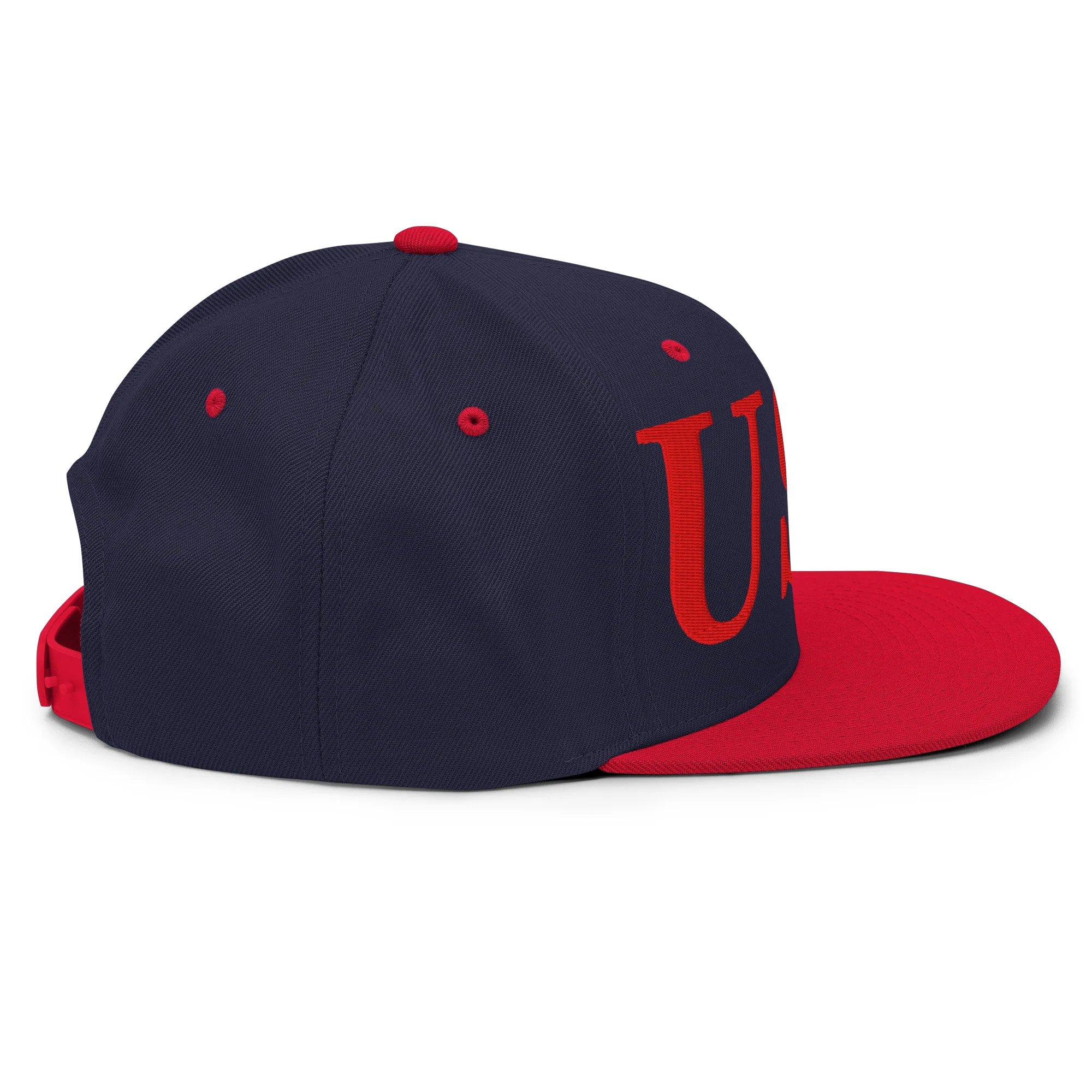 USA Embroidered Snapback Hat | Red USA Text - Image 65