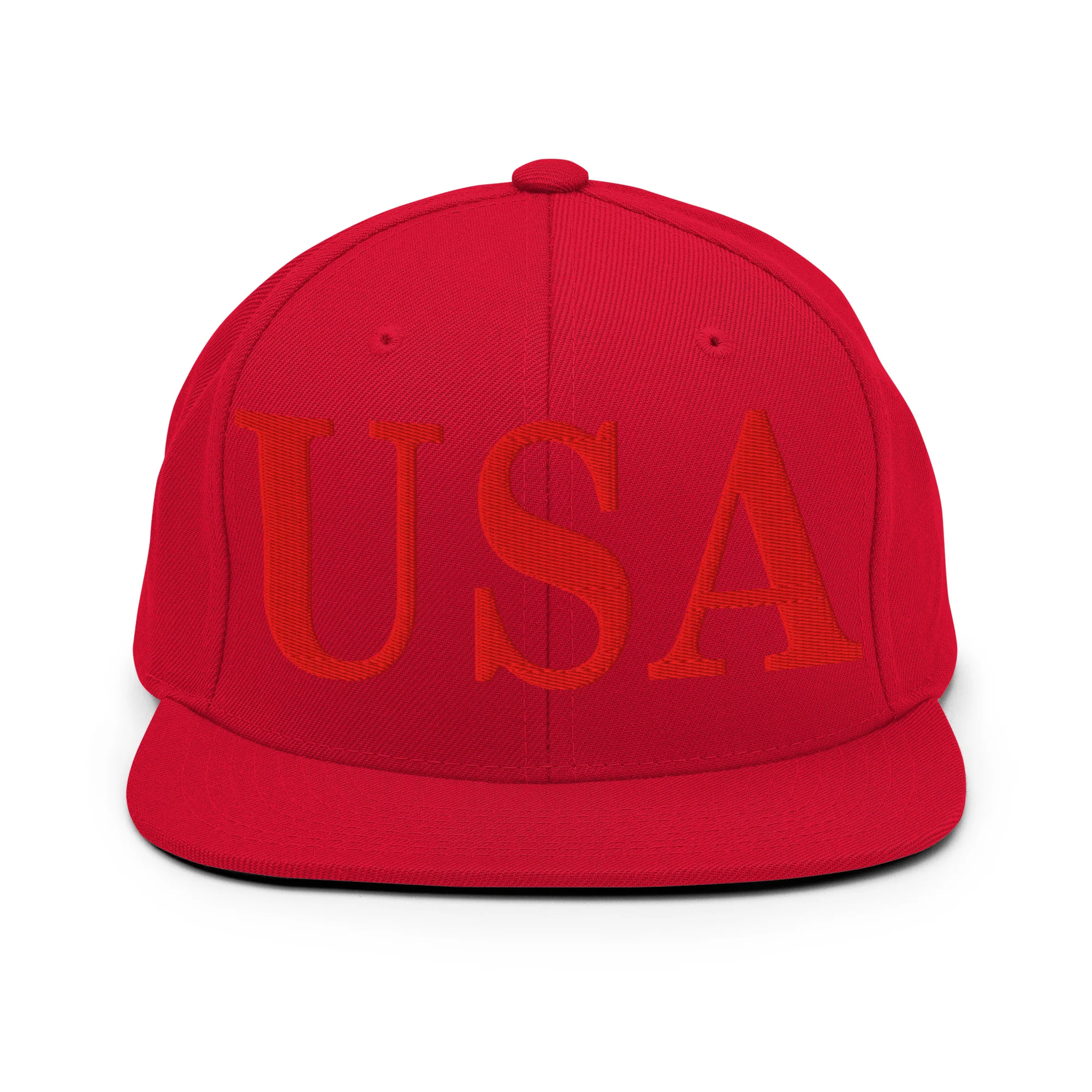 USA Embroidered Snapback Hat | Red USA Text - Image 66