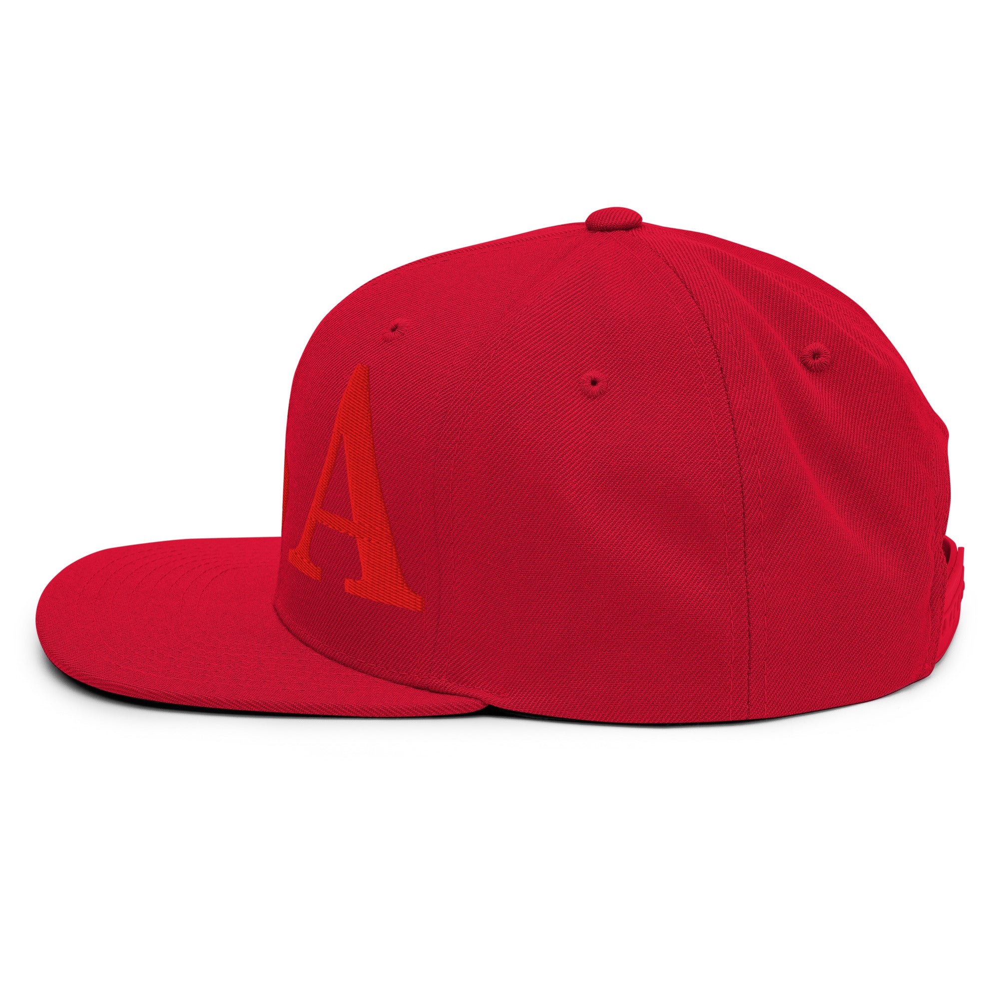USA Embroidered Snapback Hat | Red USA Text - Image 69