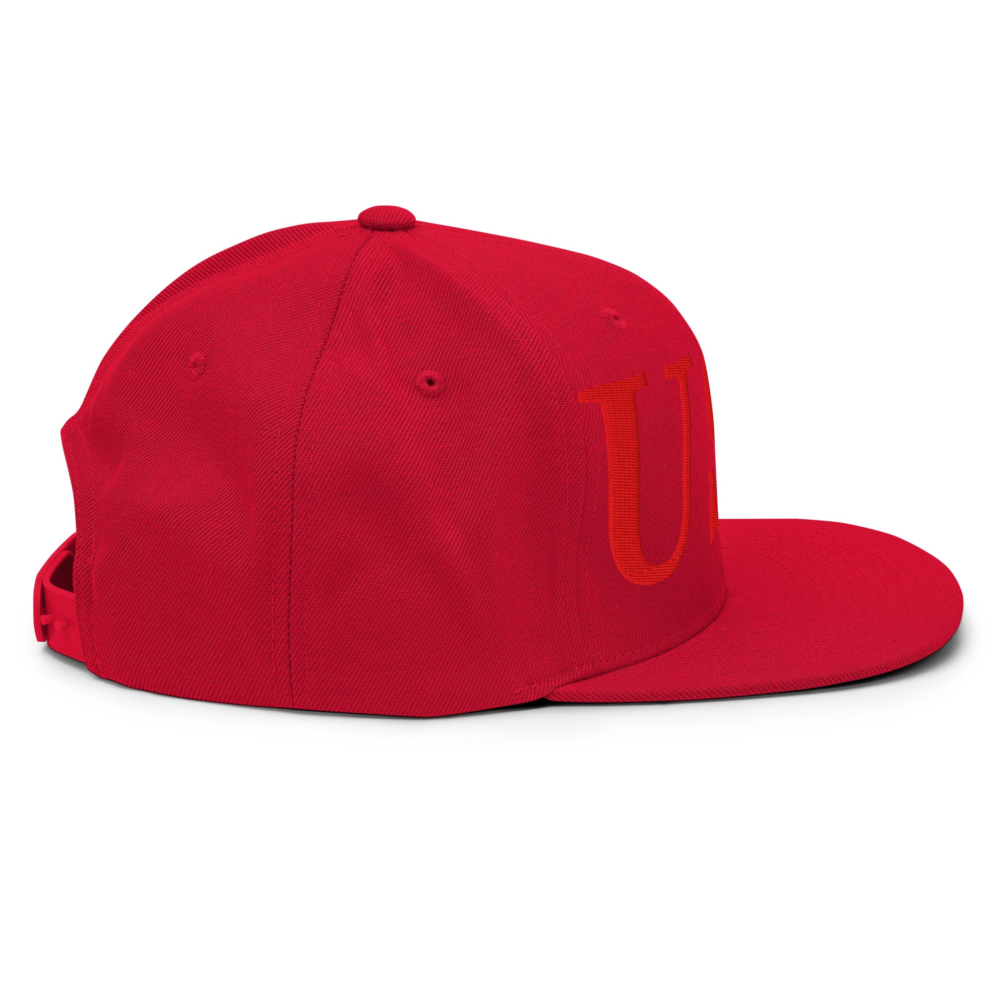 USA Embroidered Snapback Hat | Red USA Text - Image 71
