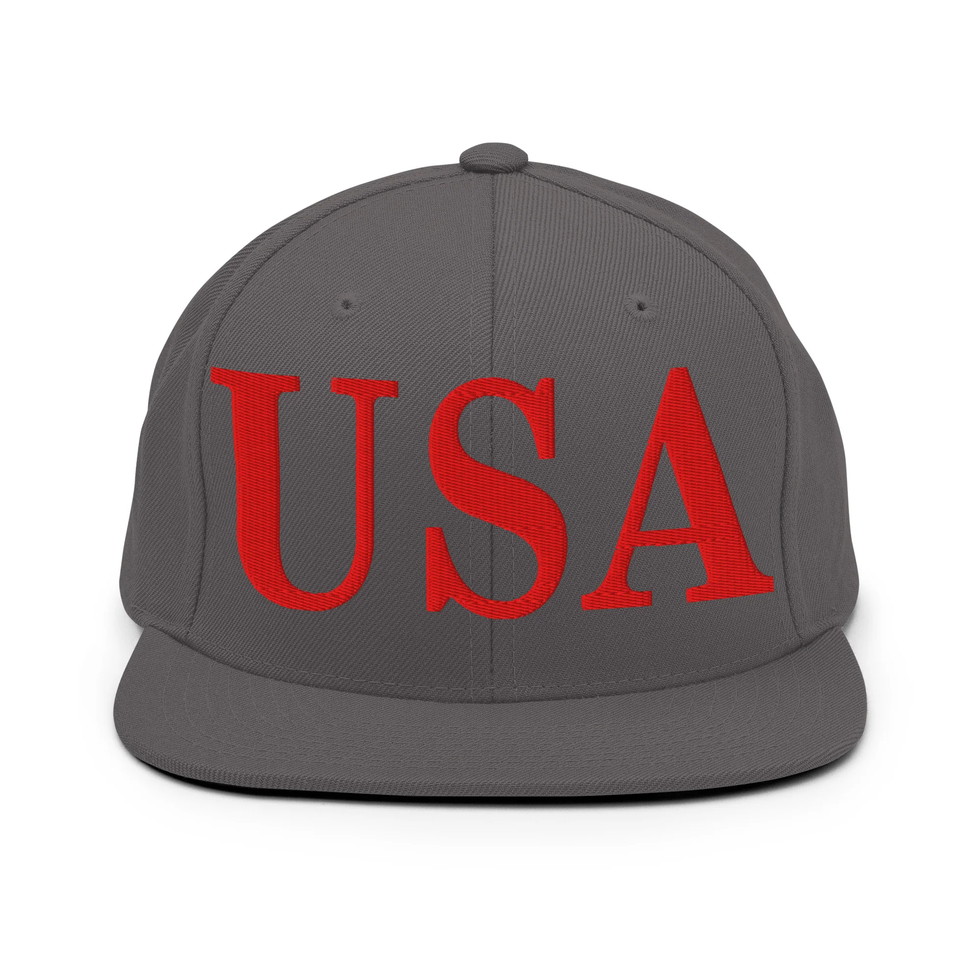 USA Embroidered Snapback Hat | Red USA Text - Image 72