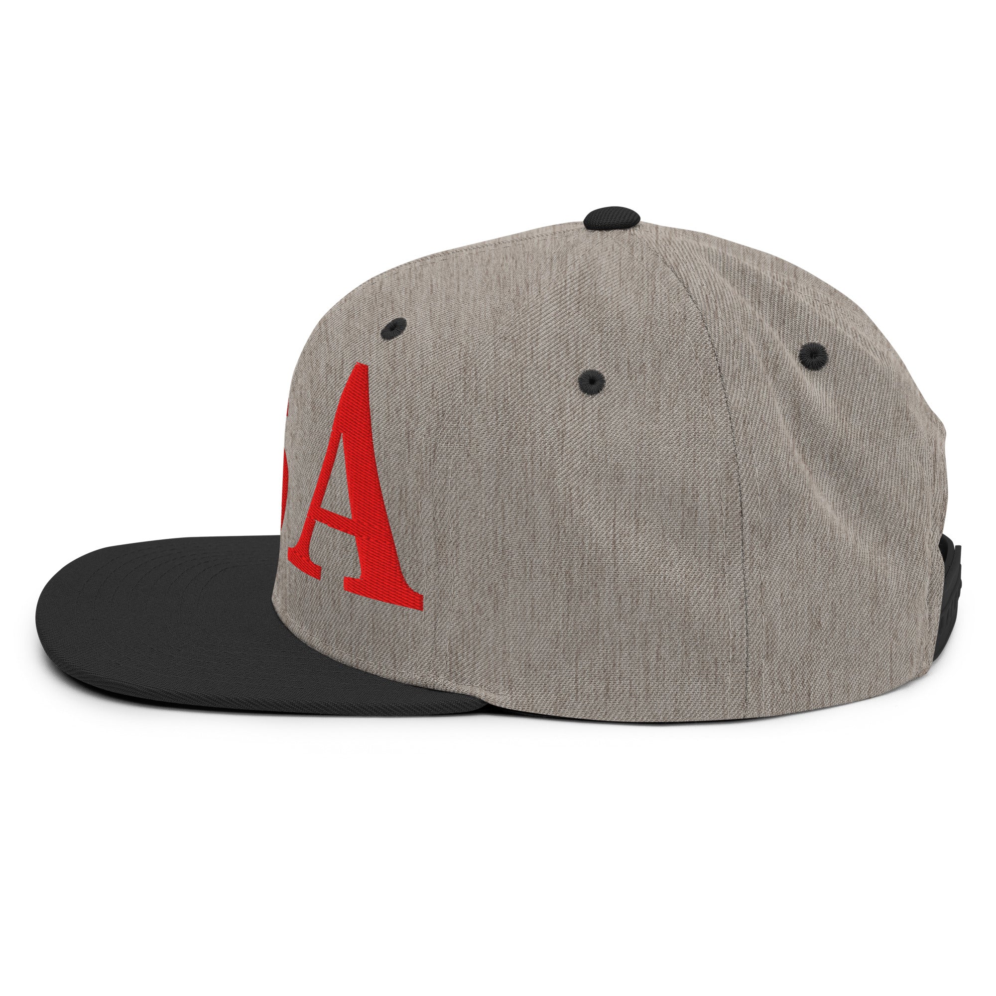 USA Embroidered Snapback Hat | Red USA Text - Image 87